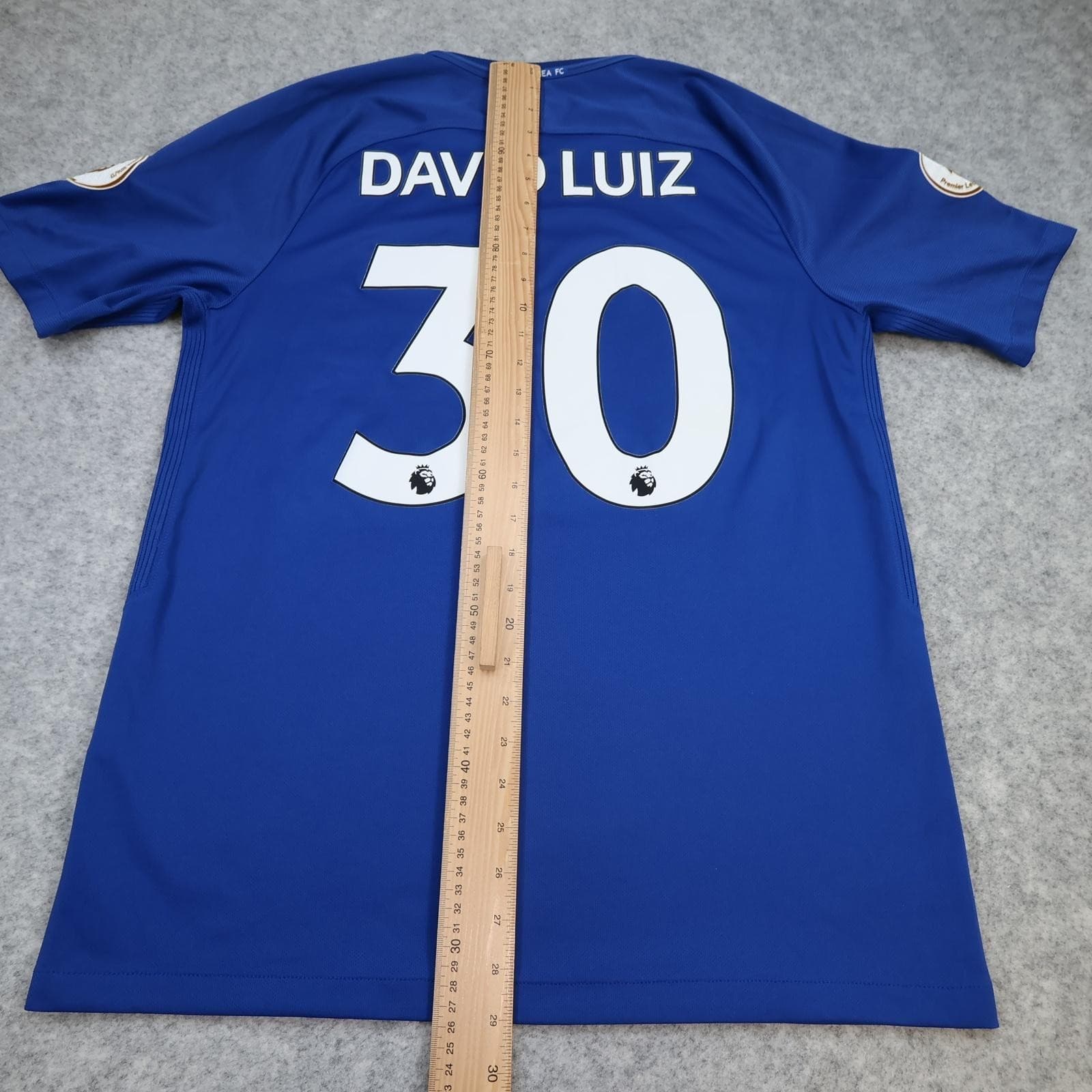 Chelsea Shirt Mens Large Blue Home 2017 2018 Football Nike David Luiz 30 Jersey photo 13