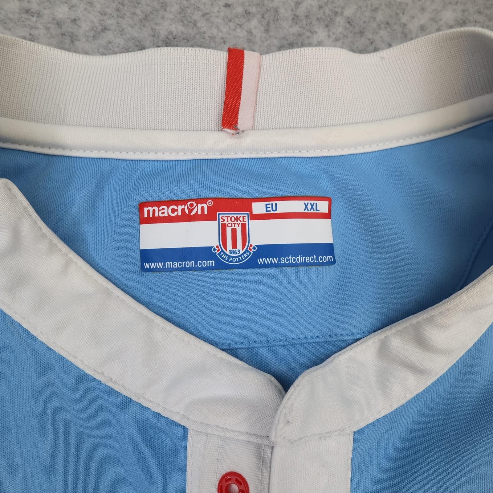 Stoke City Away Shirt 2XL Blue 2017 2018 EPL Soccer Macron Shaqiri 22 Jersey photo 9