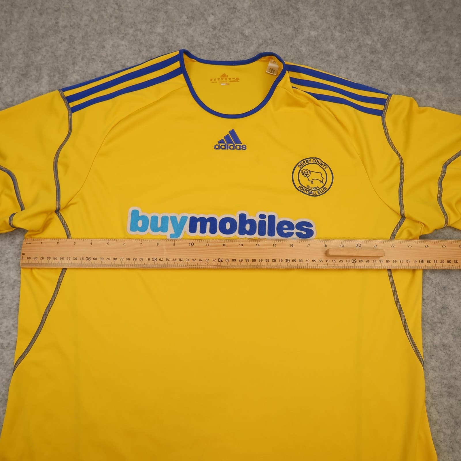 Derby County Shirt Mens 2XL Yellow Away 2010 2011 Football Adidas Buymobiles photo 11