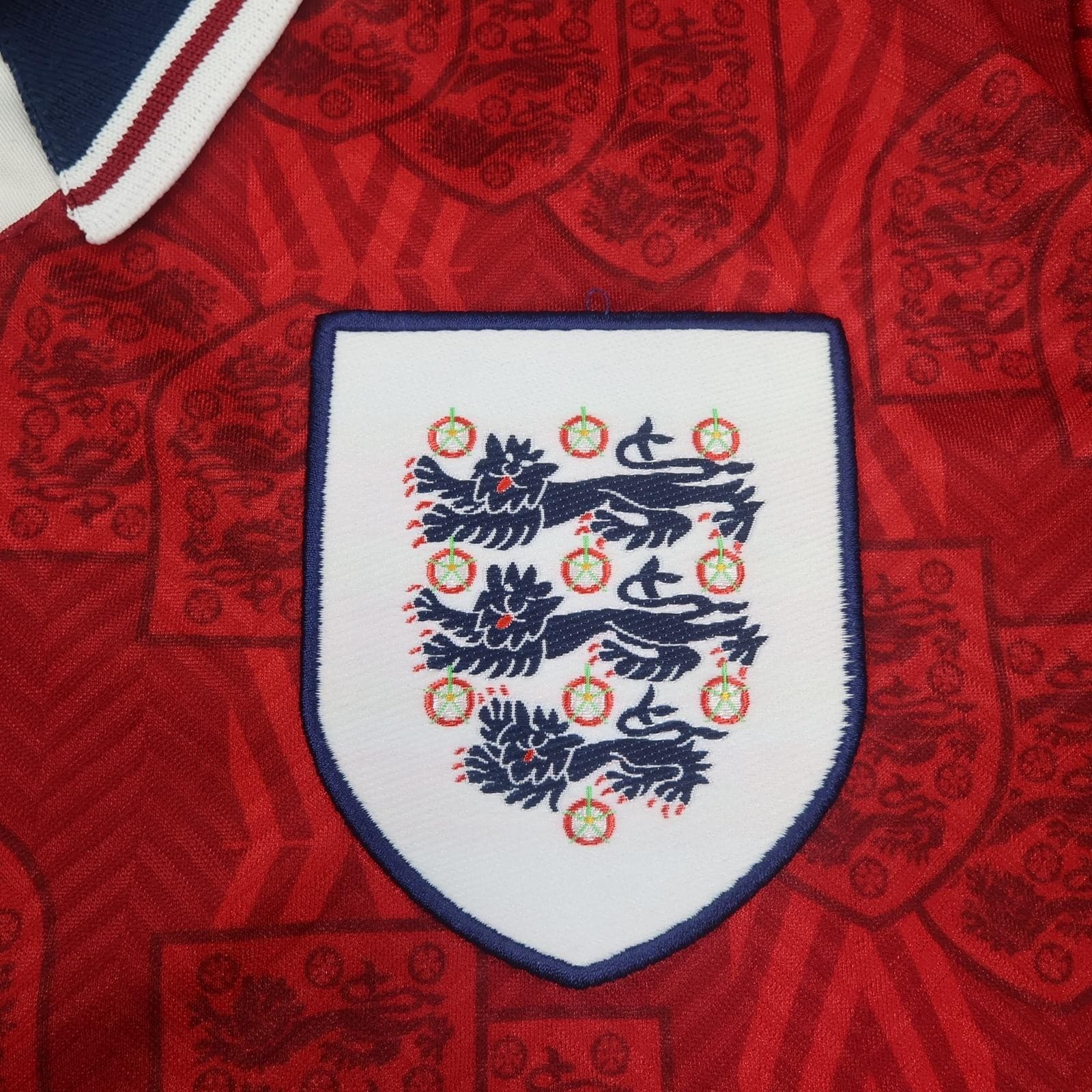 Vintage England Away Shirt Mens Large Red 1993 1995 Football Umbro Jersey photo 3