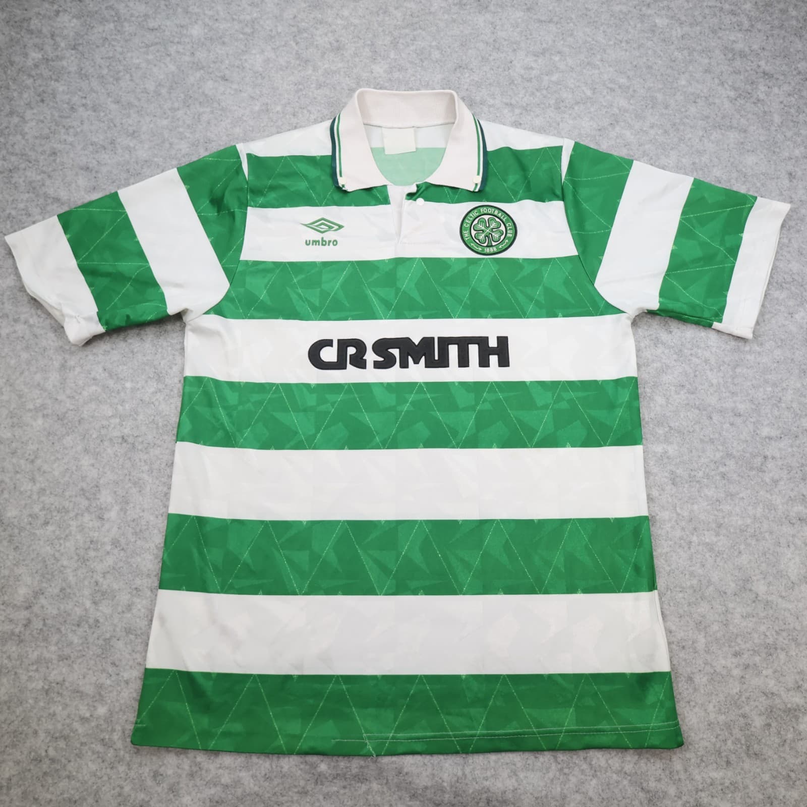 Vintage Celtic Football Shirt Medium Green Home Kit 1989 1991 Umbro Jersey
