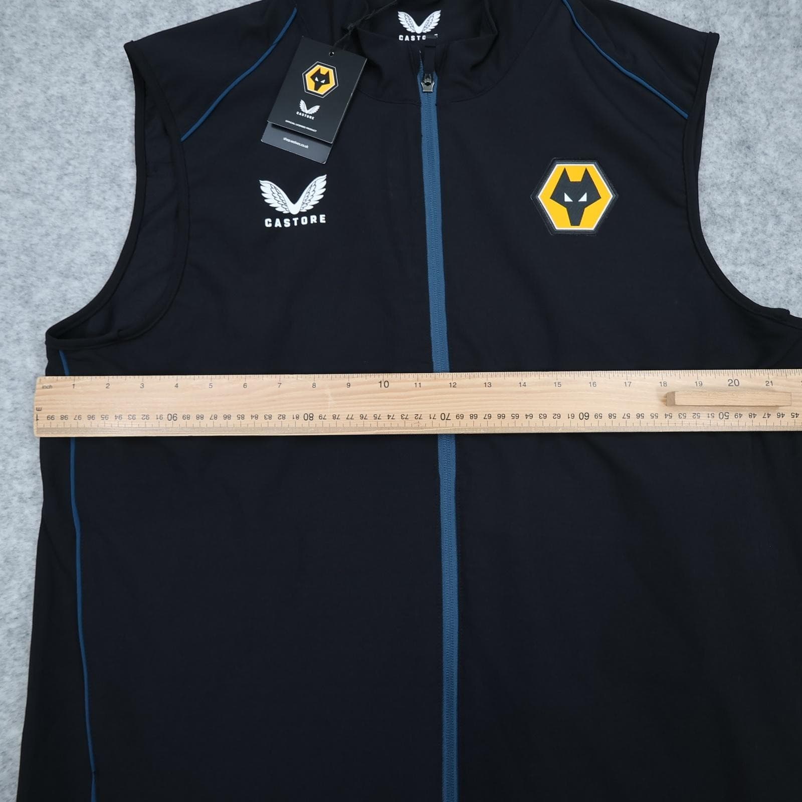 Wolverhampton Wanderers Gilet Mens Large Black EPL Football Castore Training photo 7