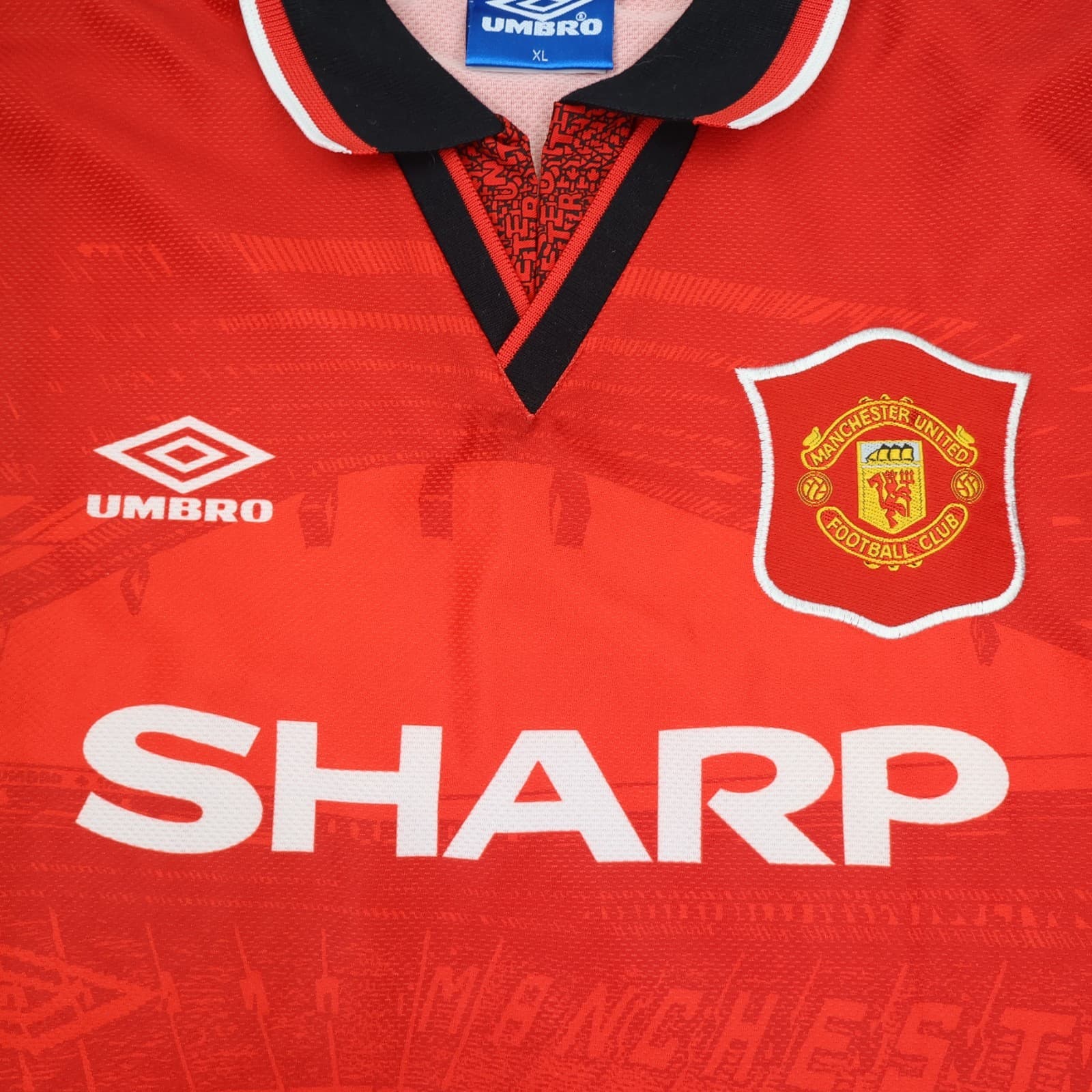 Vintage Manchester United Shirt Extra Large Red Home 1994 1996 Umbro Jersey photo 3
