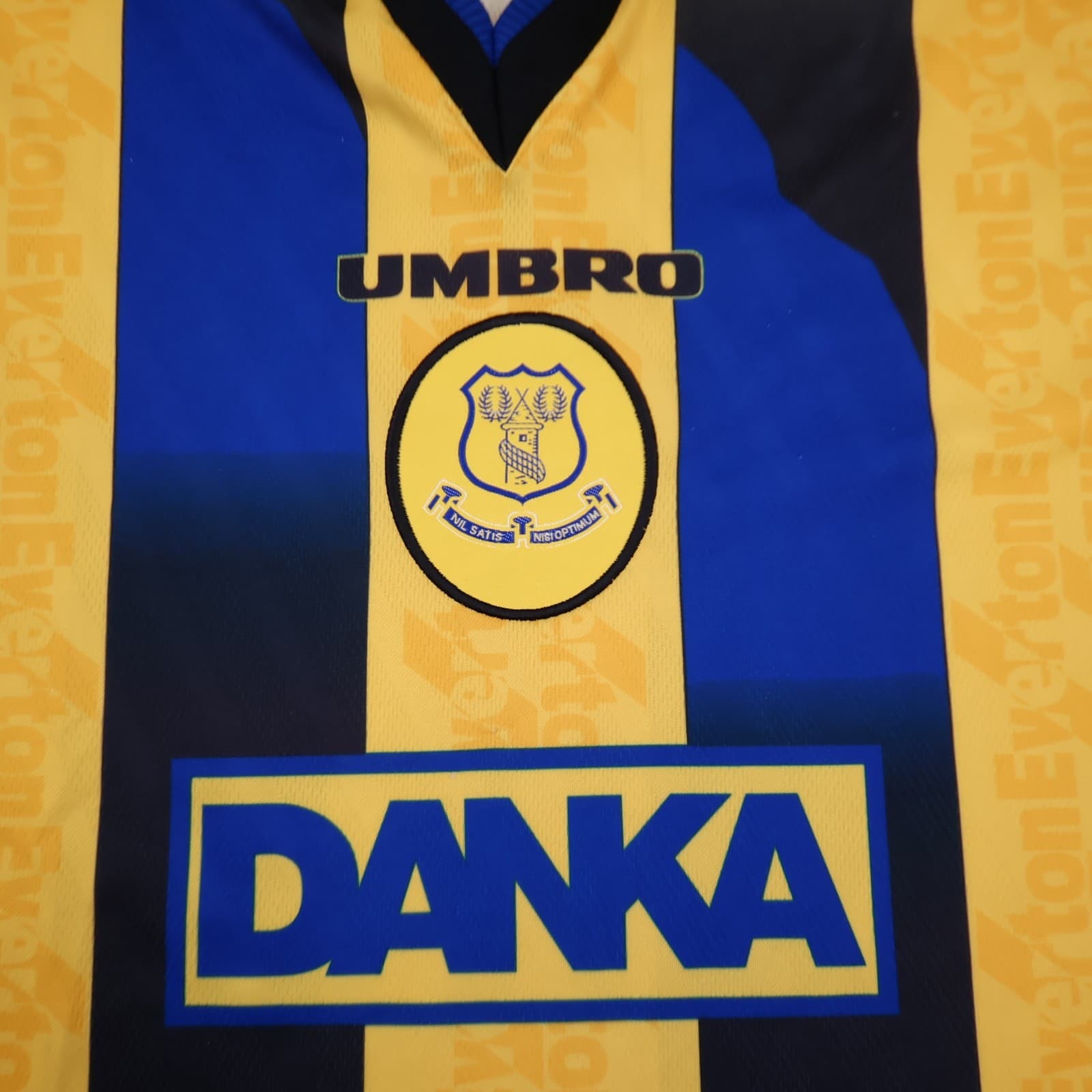 Vintage Everton Shirt Medium Yellow Away Kit 1996 1998 Away Soccer Jersey 3076 photo 3
