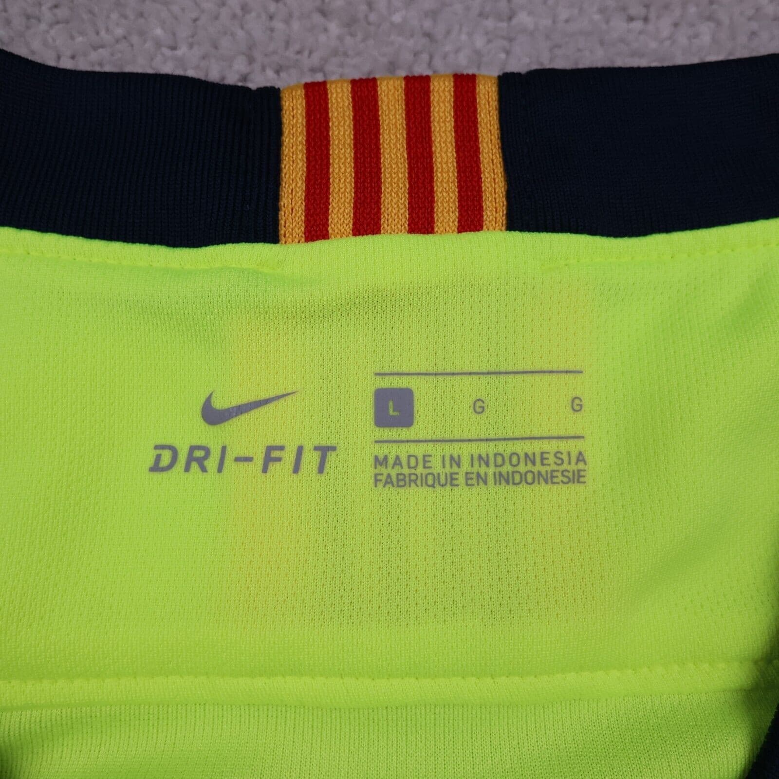 Barcelona Shirt Large Yellow Third Kit 2014 2015 Nike Soccer Jersey Lionel Messi photo 5