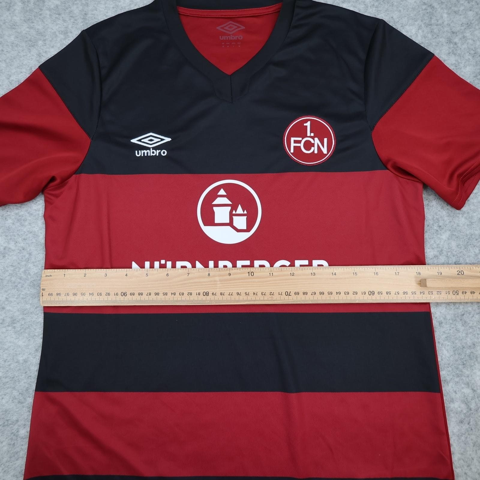 FC Nurnberg Shirt Mens Medium Red Black Home Bundesliga Football Umbro Jersey photo 10