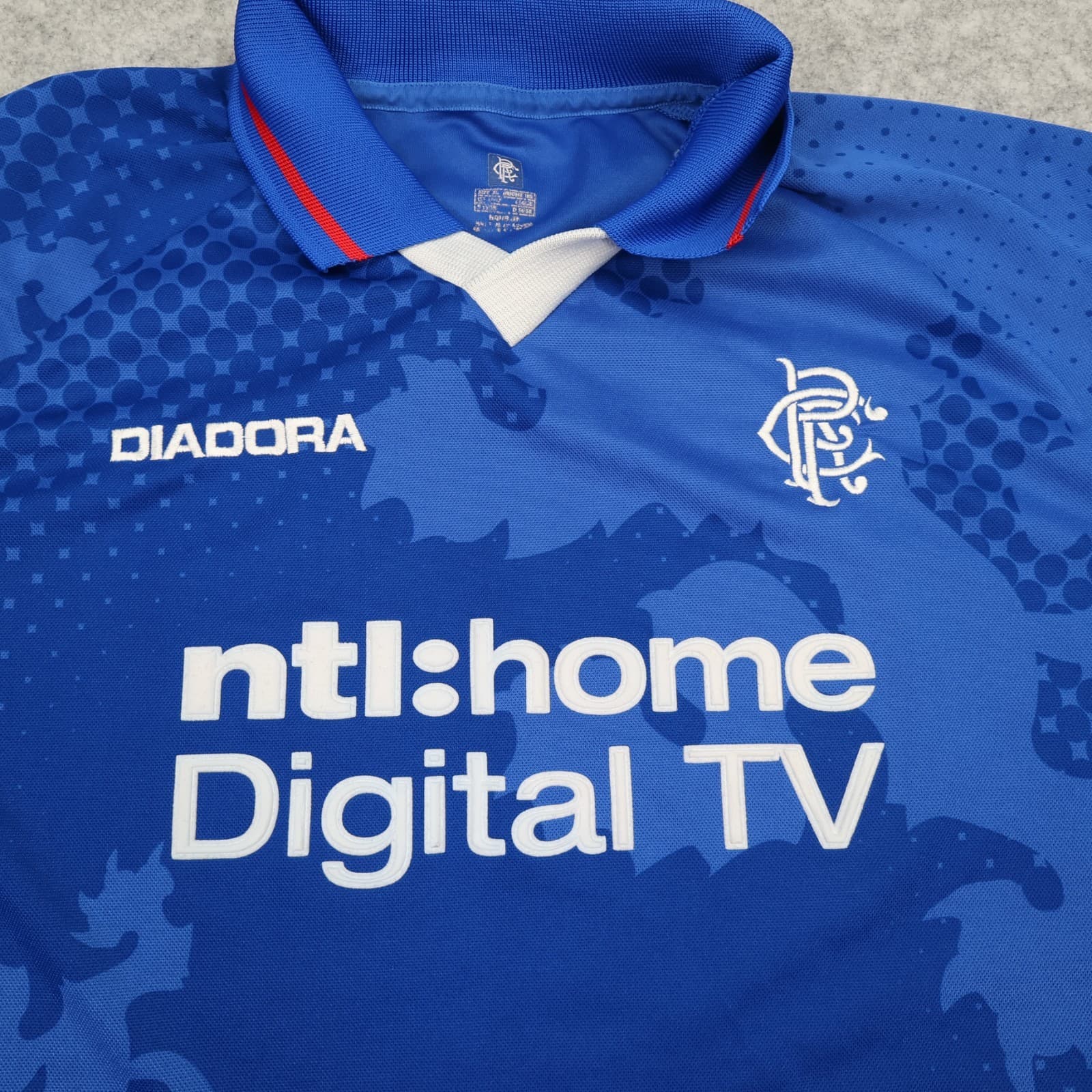 Vintage Rangers Football Shirt Extra Large Blue Home Kit 2002 2003 Diadora Mens photo 2