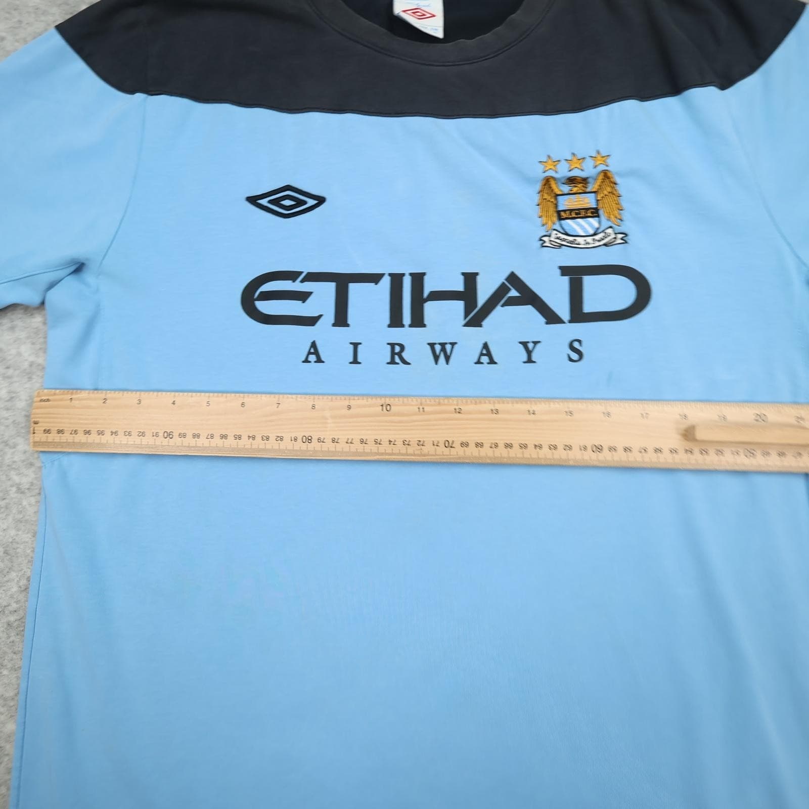 Manchester City Training Shirt Mens XL Blue Football Umbro Etihad Airways Jersey photo 6