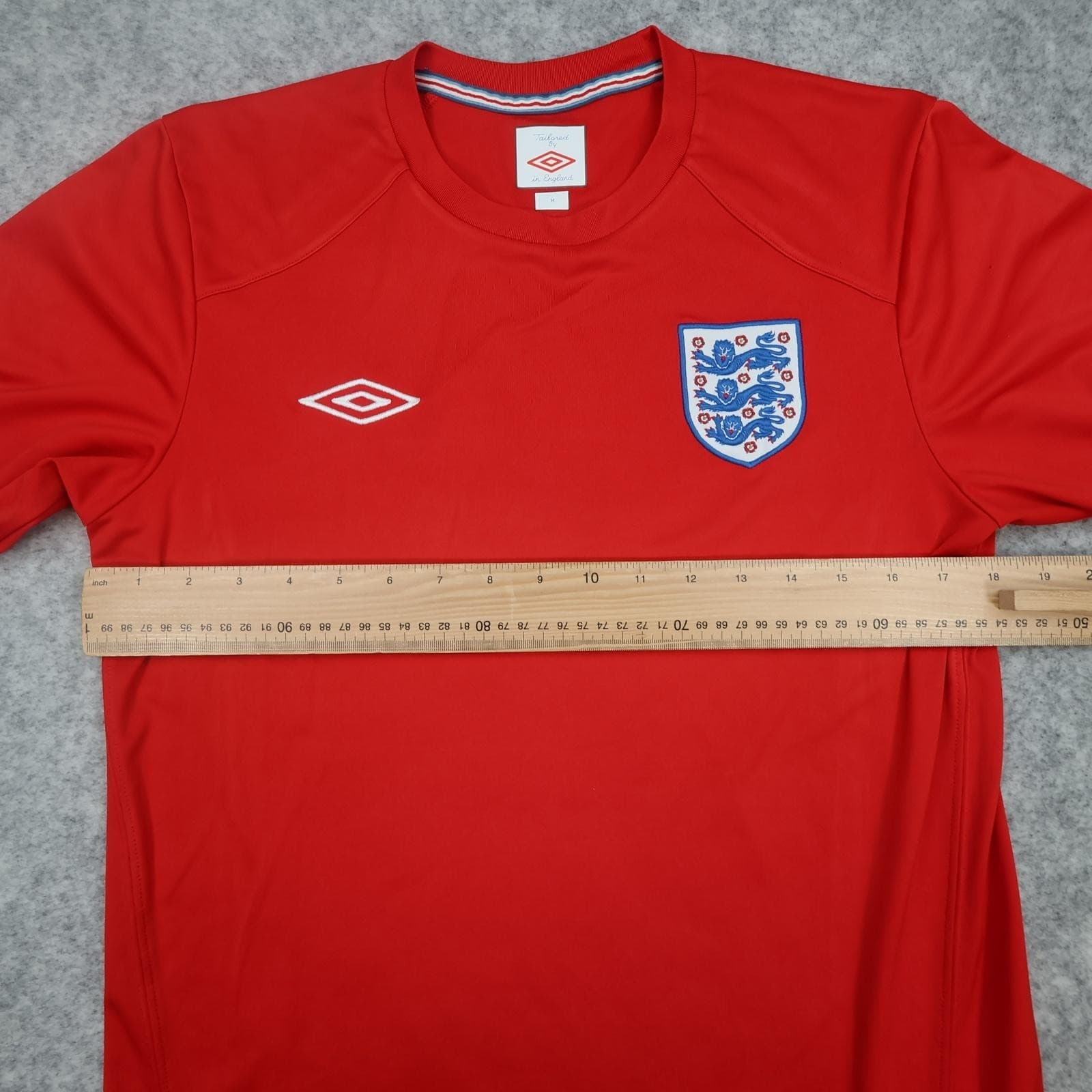 England Away Shirt Mens Medium Red 2010 2011 Umbro Tailored Soccer Jersey photo 7