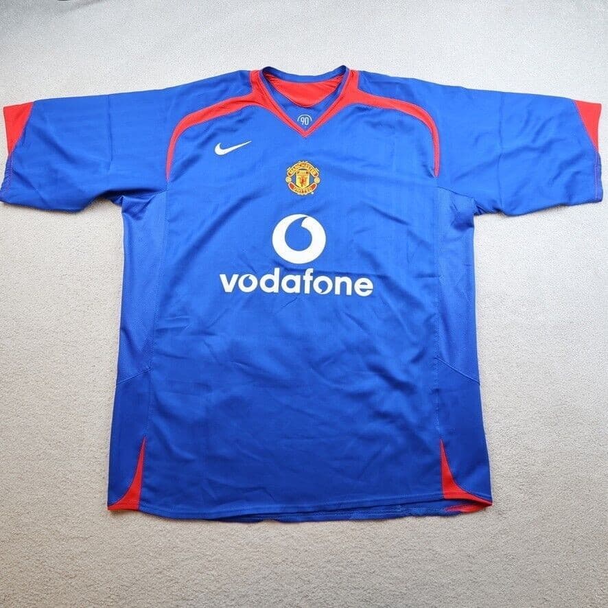 Manchester United Shirt Extra Large Blue Away Kit 2005 2006 Nike Jersey Ronaldo photo 2