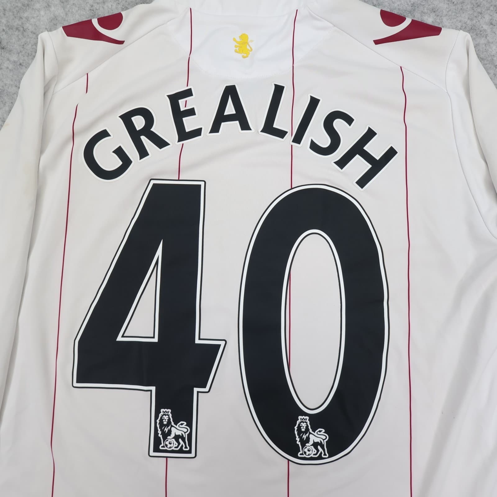 Aston Villa Shirt Medium White Away Kit 2014 2015 Macron Soccer Jack Grealish 40 photo 3
