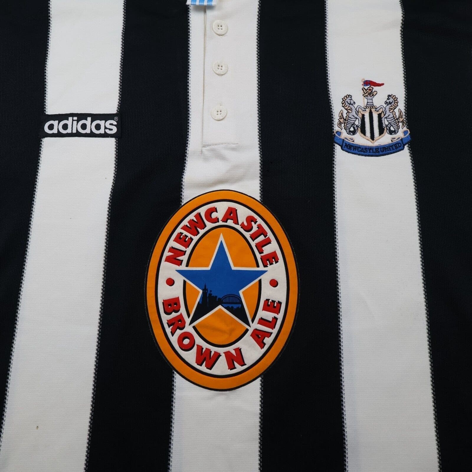 Vintage Newcastle United Shirt Large Home Kit 1995 1996 1997 Jersey Brown Ale photo 3