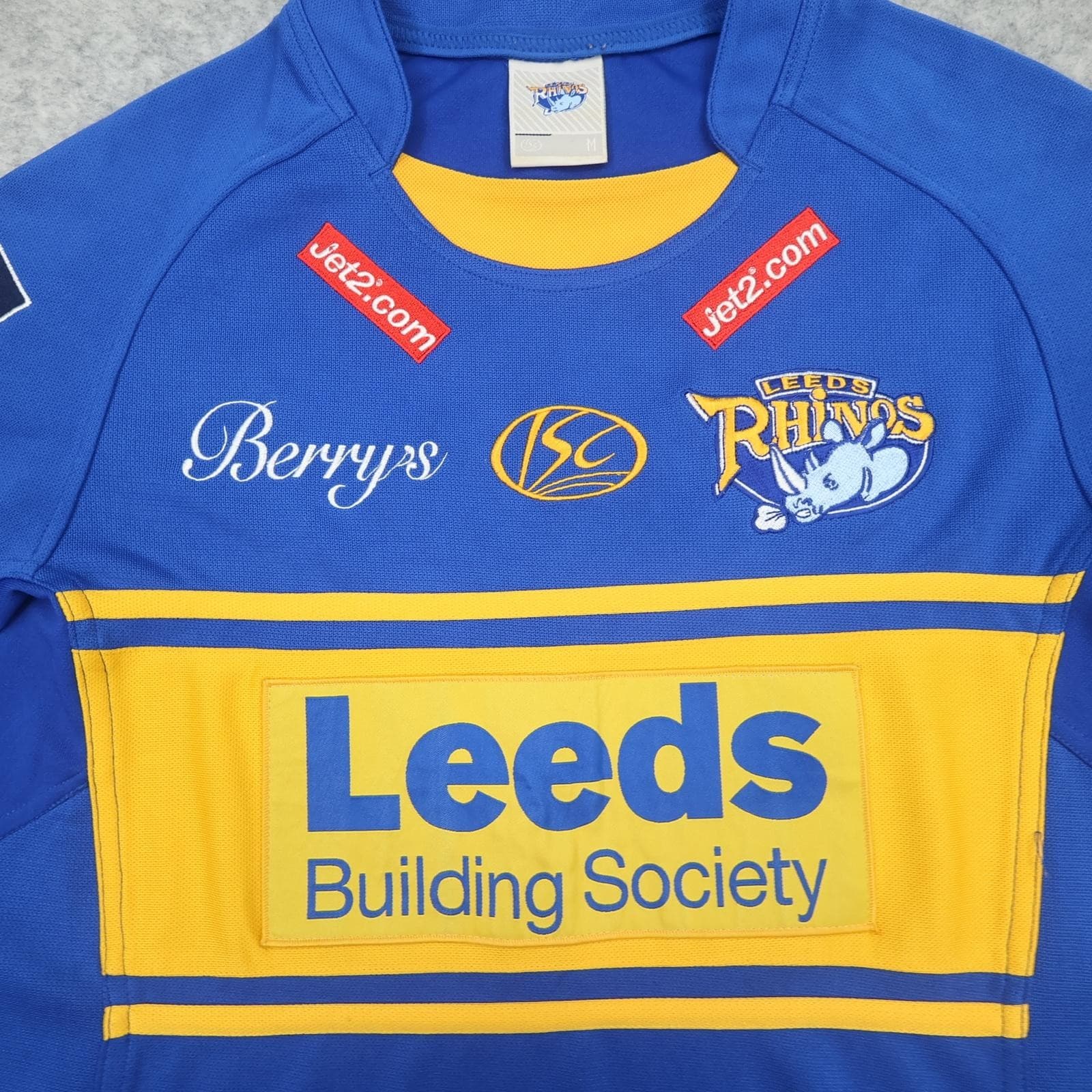 Leeds Rhinos Rugby Shirt Mens Medium Blue Rugby League ISC Building Society photo 3
