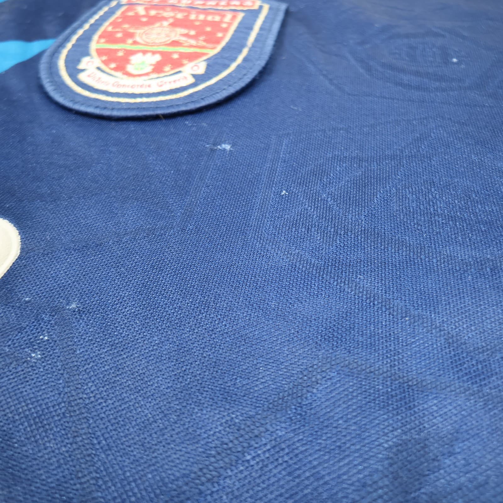 Vintage Arsenal Shirt Small Blue Away Kit 1995 1996 Soccer Jersey JVC Gunner AFC photo 6