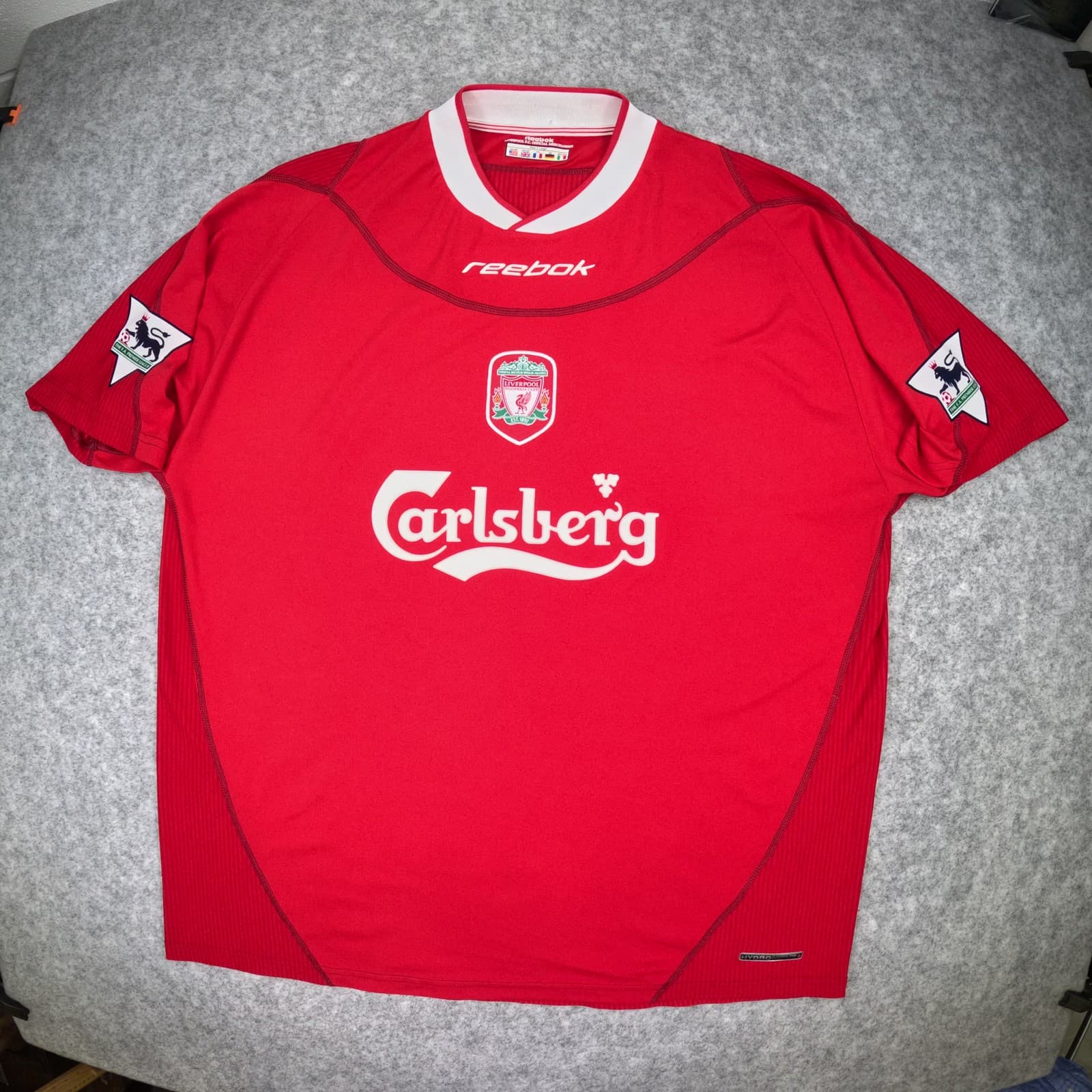 Liverpool Football Shirt Extra Large Red Home 2002 2004 Gerrard 17 Soccer Jersey photo 2