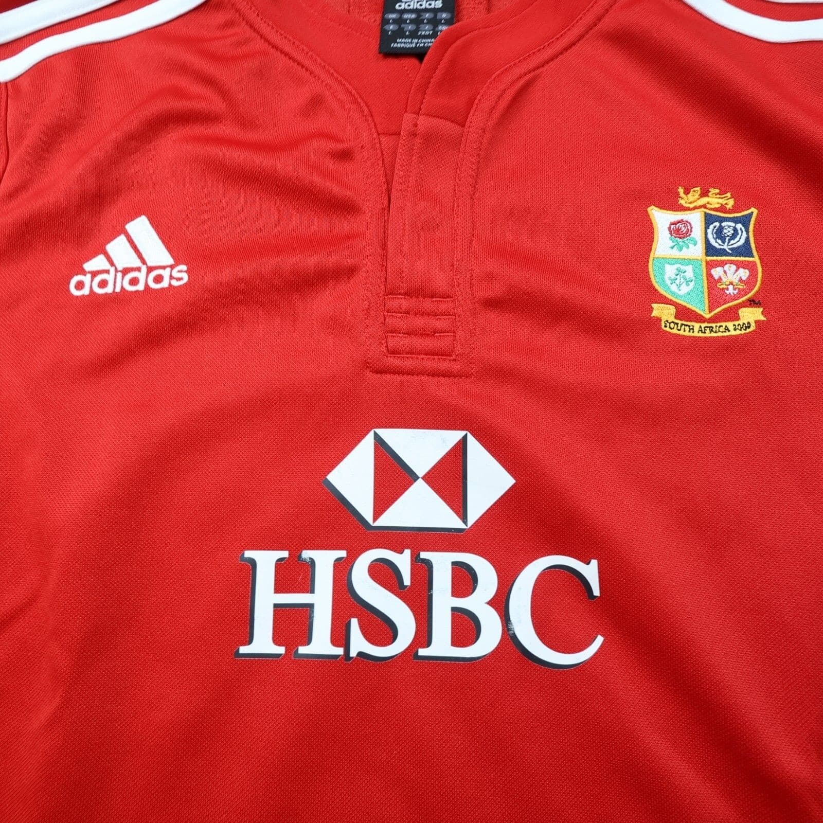 Lions Rugby Shirt Large Womens Adidas Jersey 2008 2009 HSBC South Arfica Tour photo 3