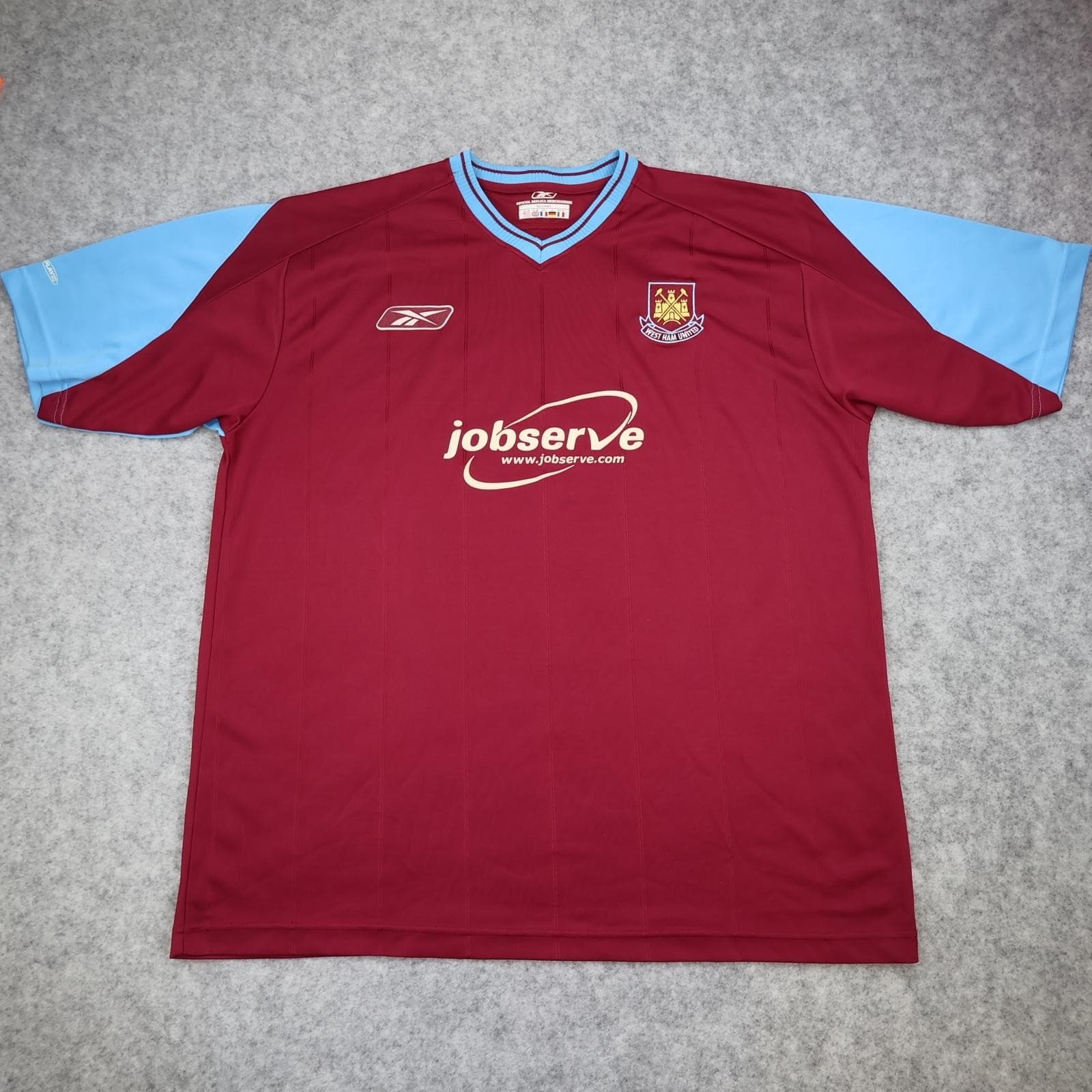 Vintage West Ham United Shirt Mens 2XL Red Home 2003 2005 Reebok Jobserve