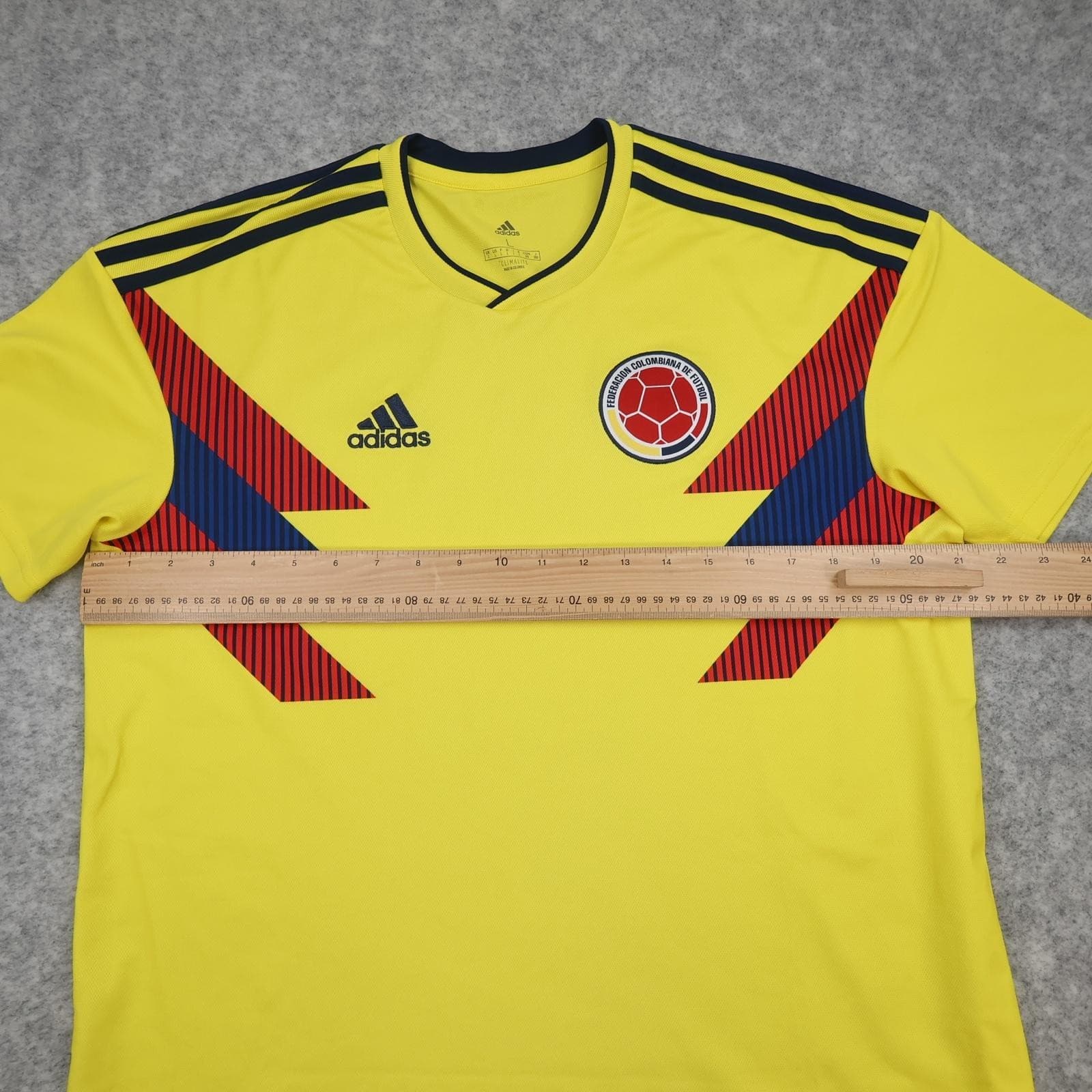 Colombia Home Shirt Mens Large Yellow 2018 2019 Football Adidas Climalite Jersey photo 8