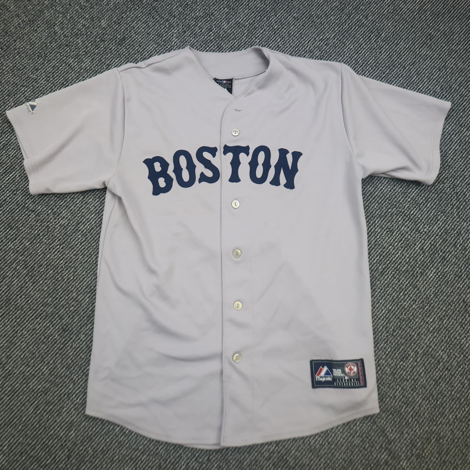 Vintage Boston Red Sox Jersey Large Grey Men's MLB Majestic Rocco Baldelli 2000 photo 2