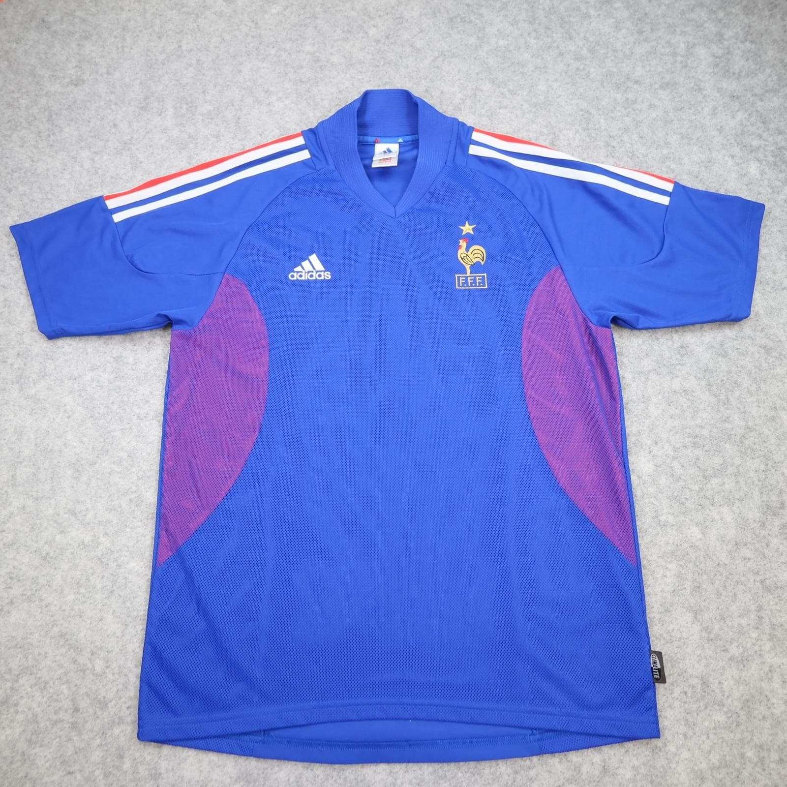 Vintage France Home Shirt Mens Medium Blue 2002 2004 Football Adidas Zidane 10 photo 2