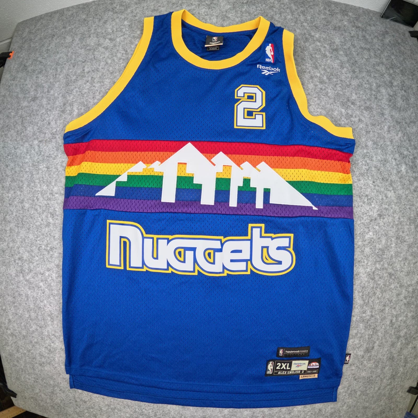 Denver Nuggets Basketball Jersey 2XL 1987-88 Alex English Hardwood Classics XXL photo 2