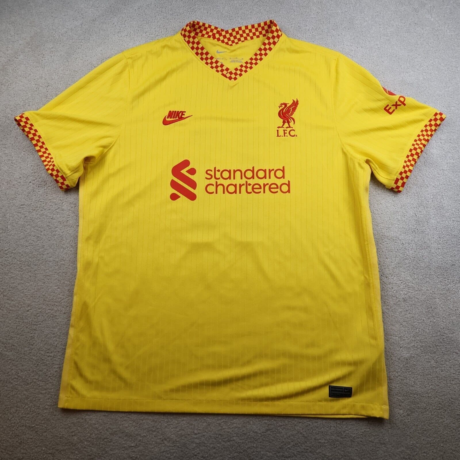 Liverpool Shirt Extra Large Yellow 3rd Kit 2021 2022 Nike Jersey Mo Salah 11 photo 2