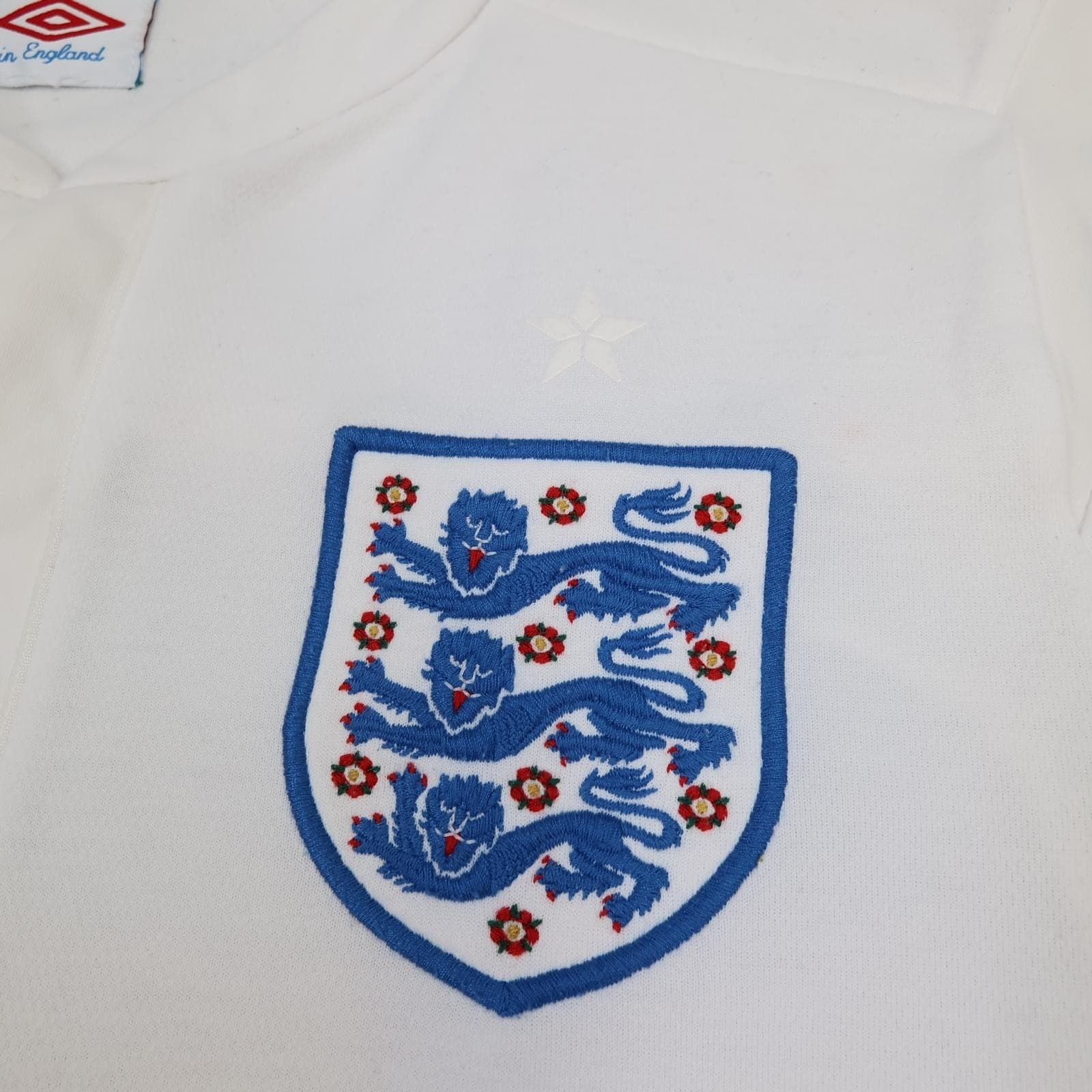 England Home Shirt Mens Medium White Football Umbro 2010 2011 Jersey Top photo 4