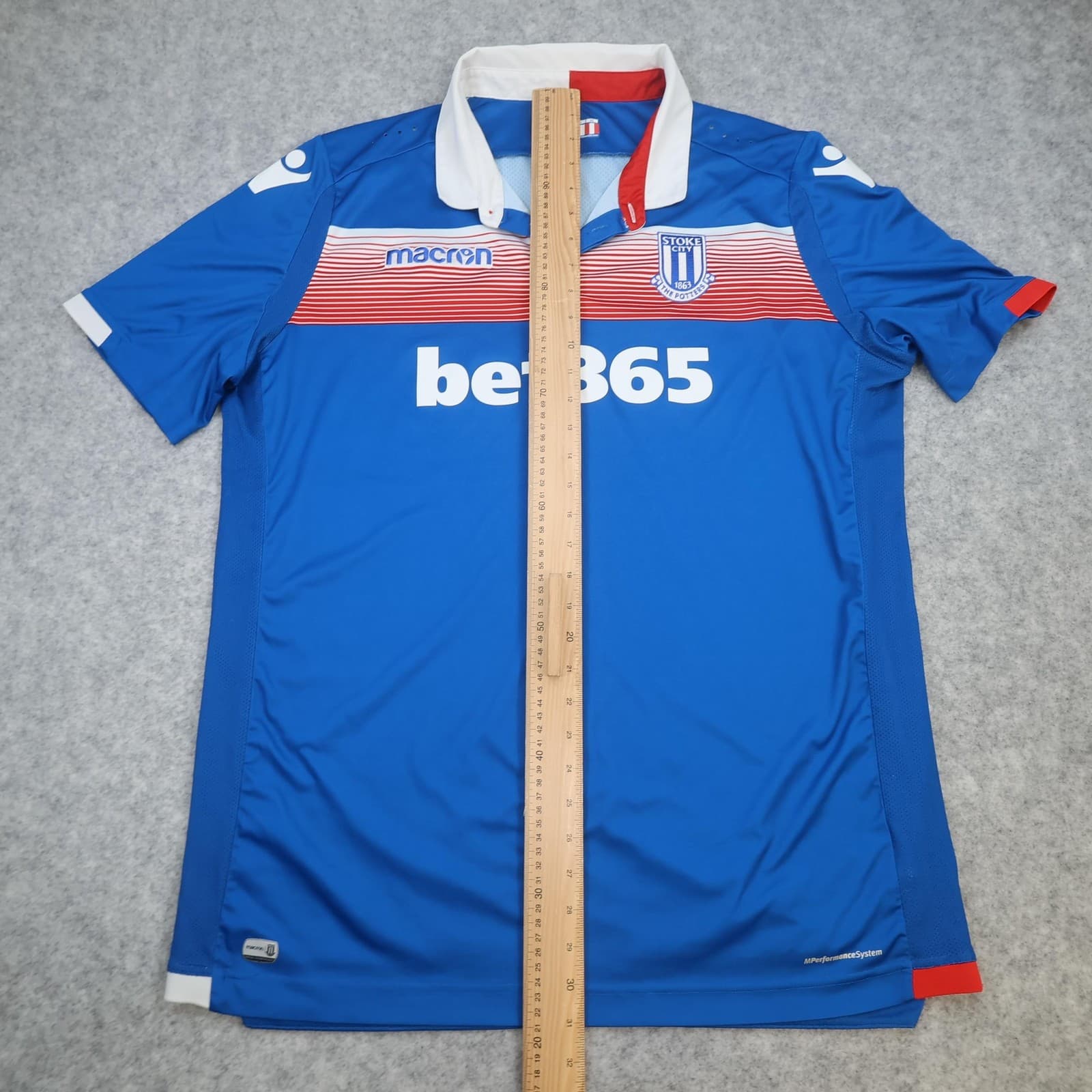 Stoke City Shirt Mens 3XL Blue Away Football Macron 2017 2018 Soccer Jersey photo 11