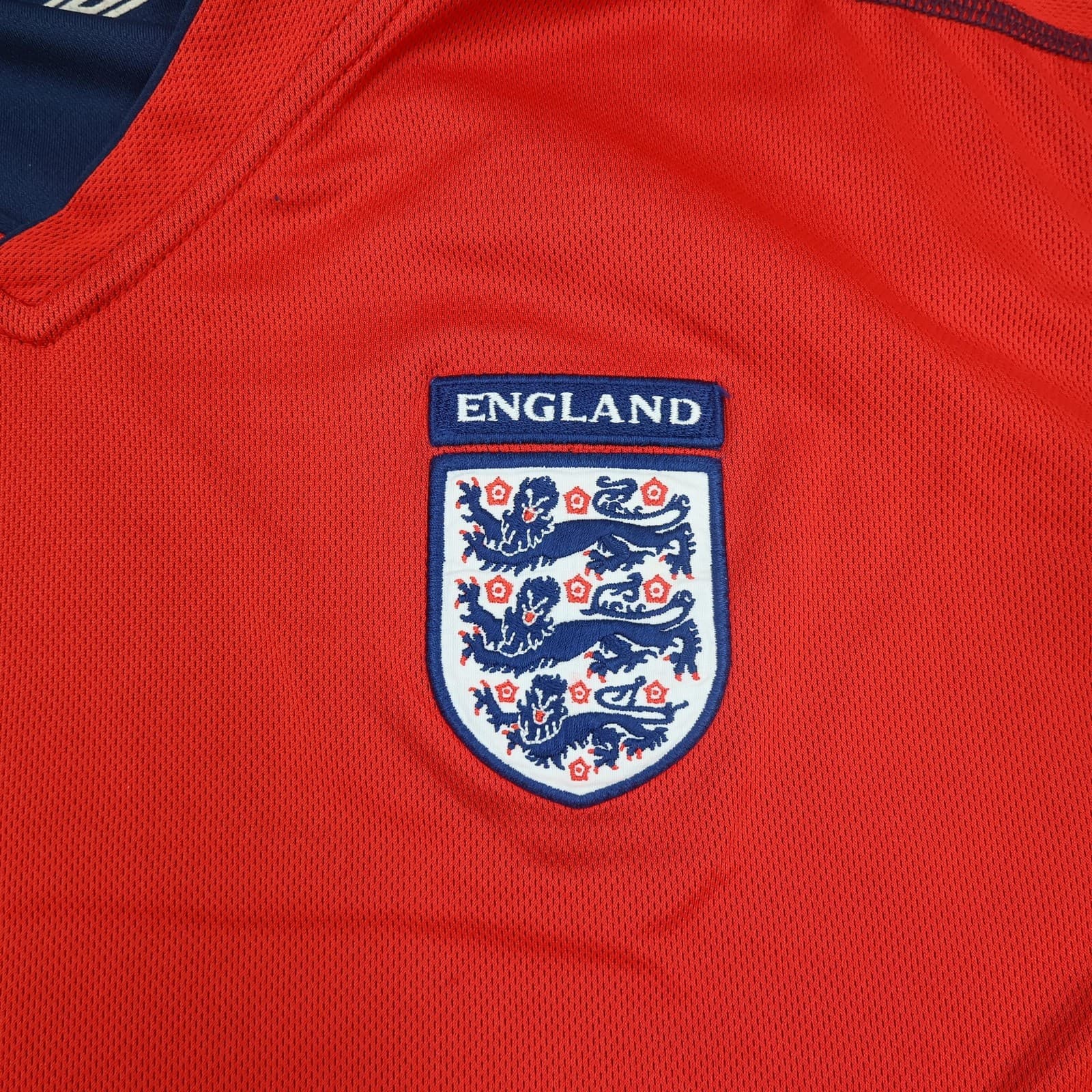 Vintage England Away Shirt Mens Medium Red 2004 Football Umbro Jersey Top photo 4