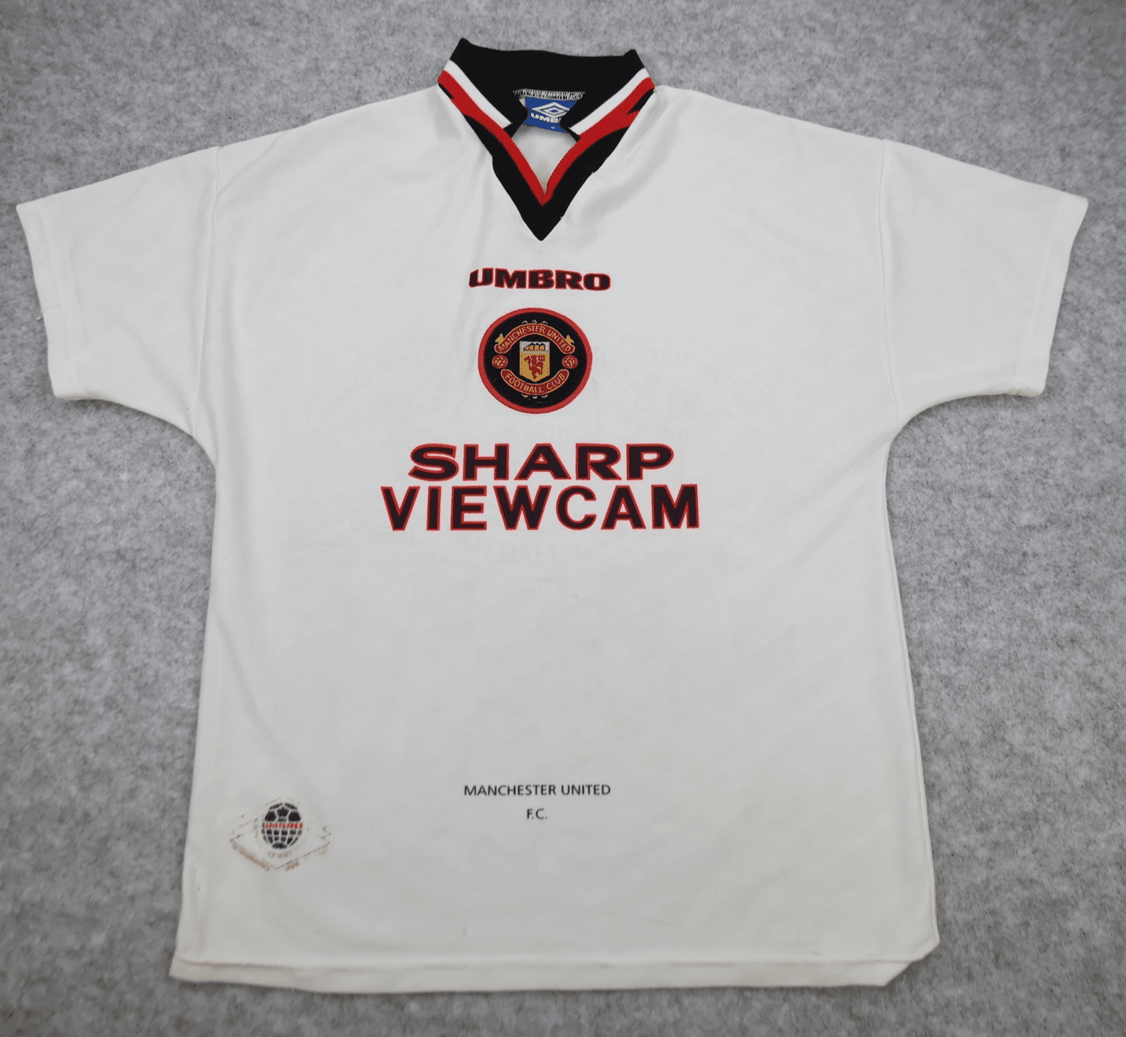 Vintage Manchester United Shirt Medium White Away Kit 1996 1997 Umbro Jersey