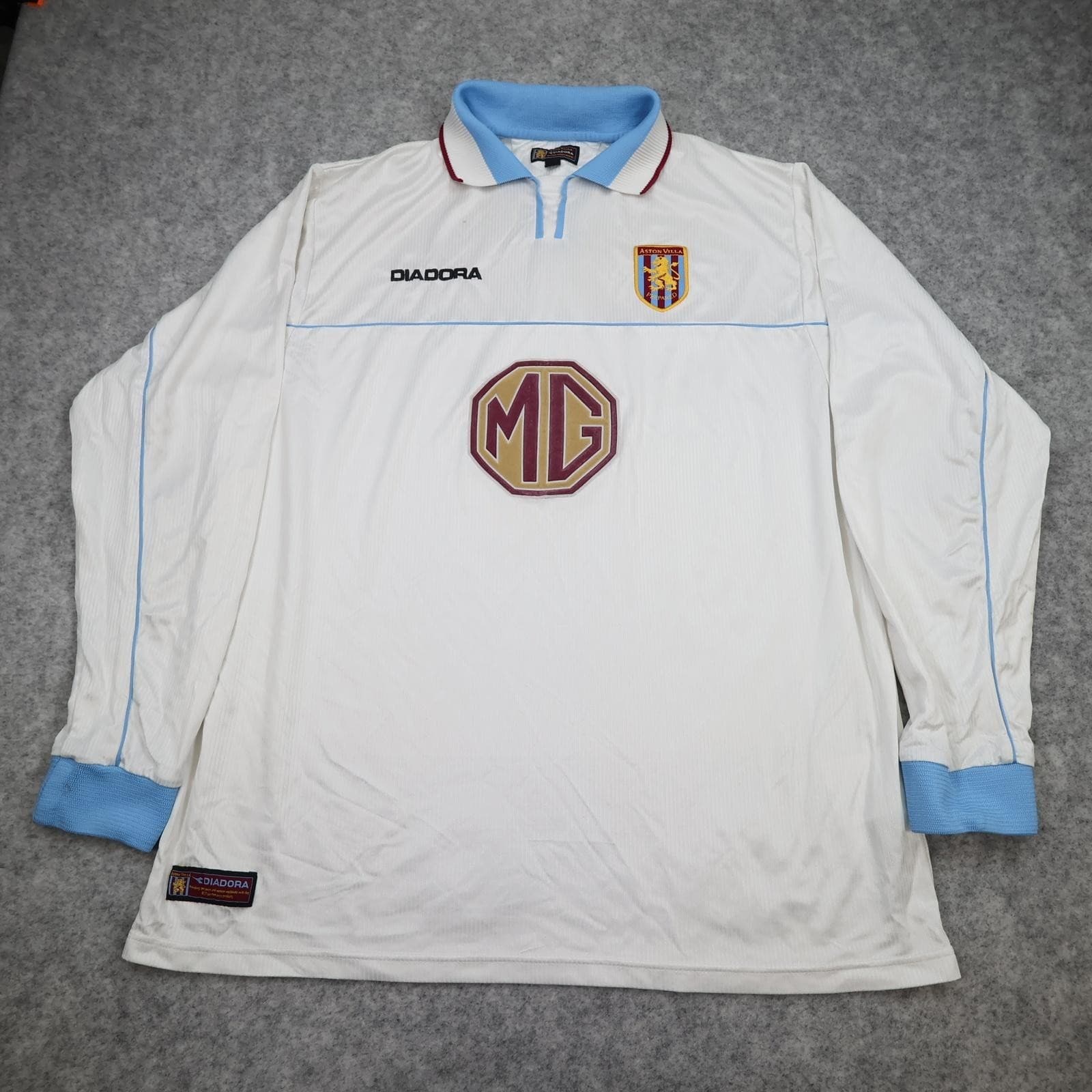 Vintage Aston Villa Shirt Mens XL White Away 2002 2003 Diadora MG Jersey