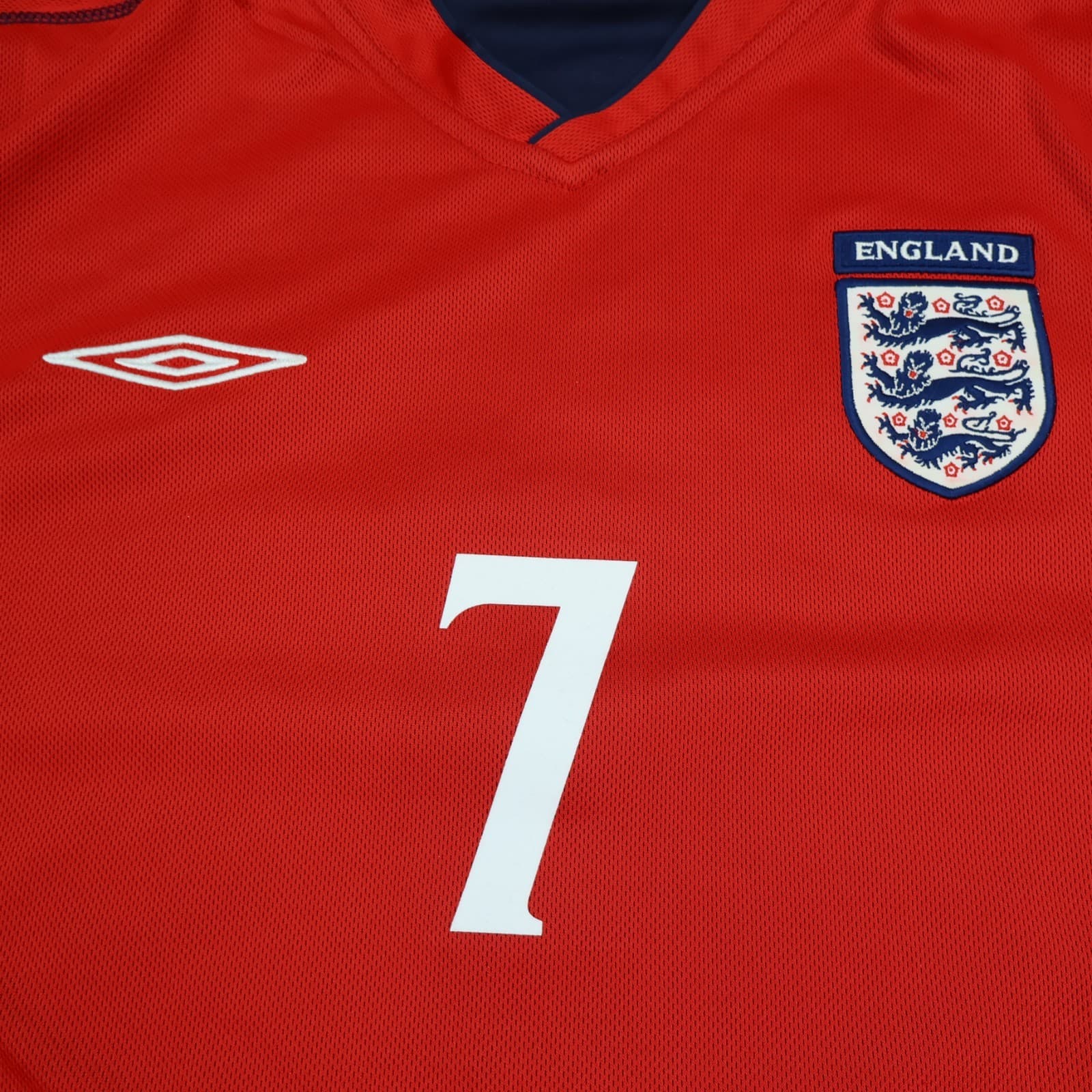 England Football Shirt Extra Large Red Away Kit 2002 2004 Jersey David Beckham photo 3