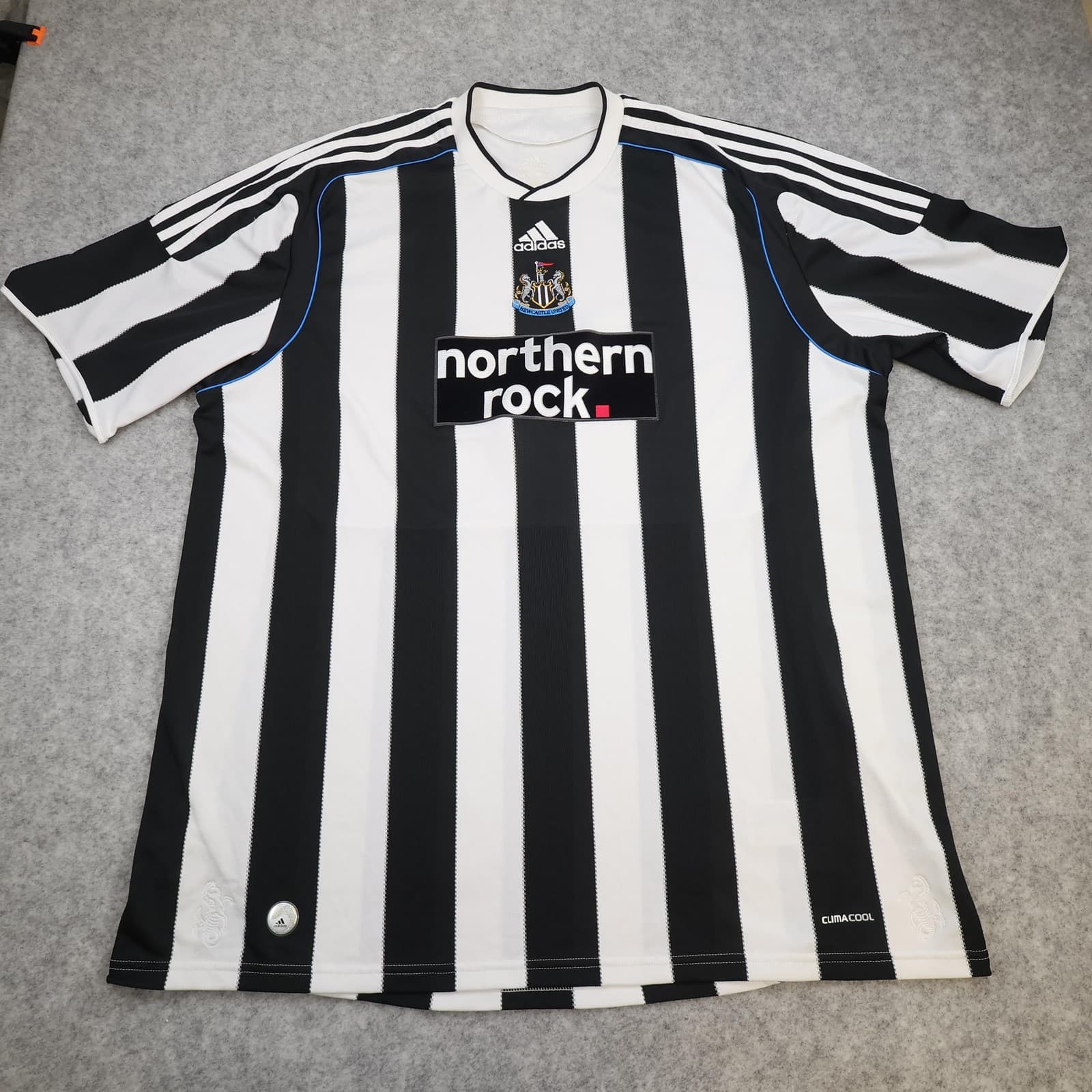 Newcastle United Shirt Mens 3XL Black Home 2009 2010 Football Adidas Jersey