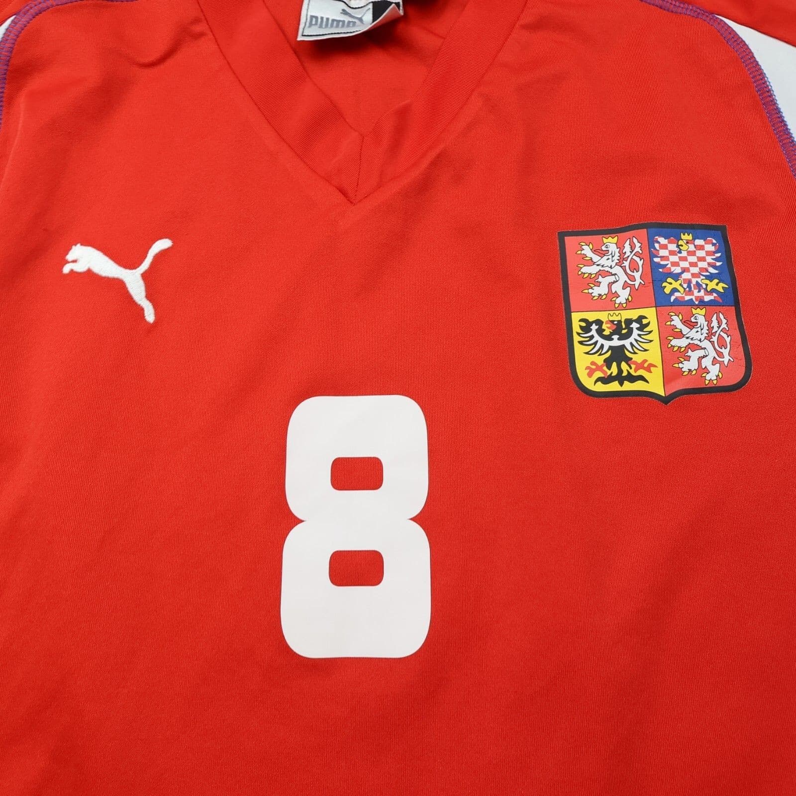 Czech Republic Football Shirt Large Red Home Kit 2003 2004 Jersey Karel Poborsky photo 3
