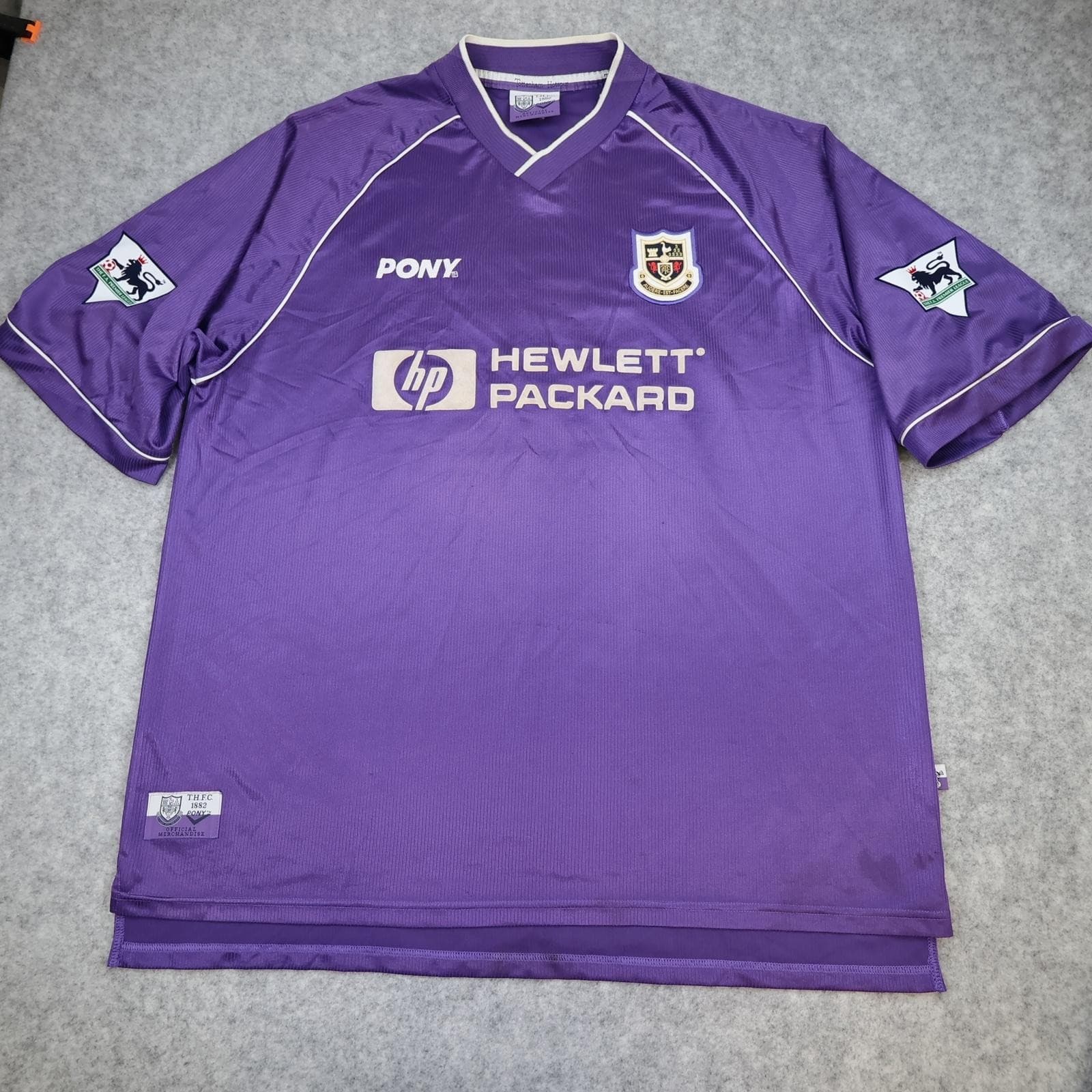 Vintage Tottenham Hotspur Shirt Mens 2XL Purple 1996 1997 Pony Ginola 14 Jersey photo 2