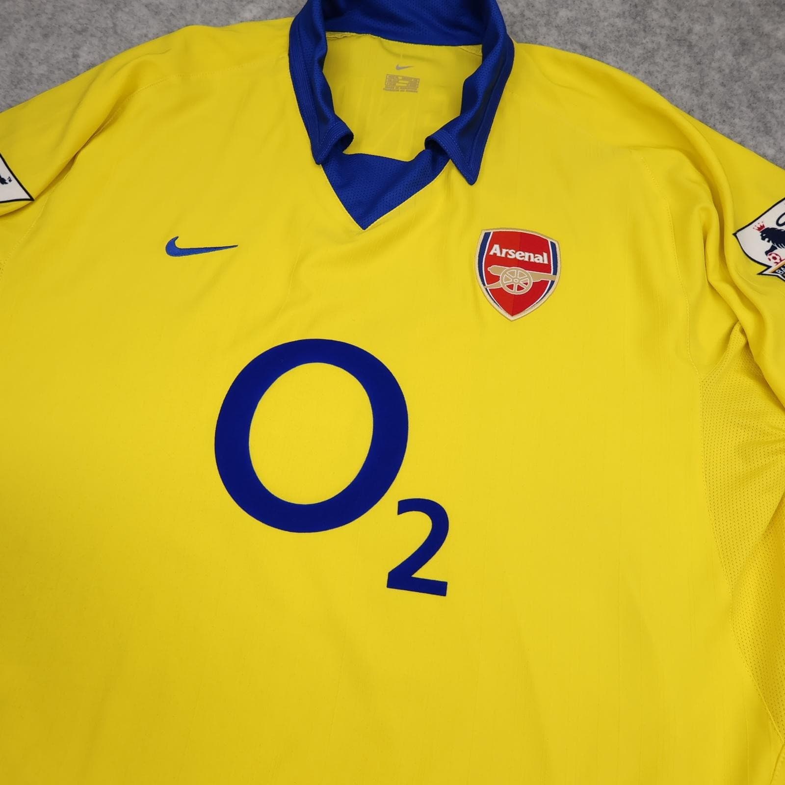 Arsenal Away Shirt XL Long Sleeve Yellow 2002 2004 Nike Henry 14 Soccer Jersey photo 4
