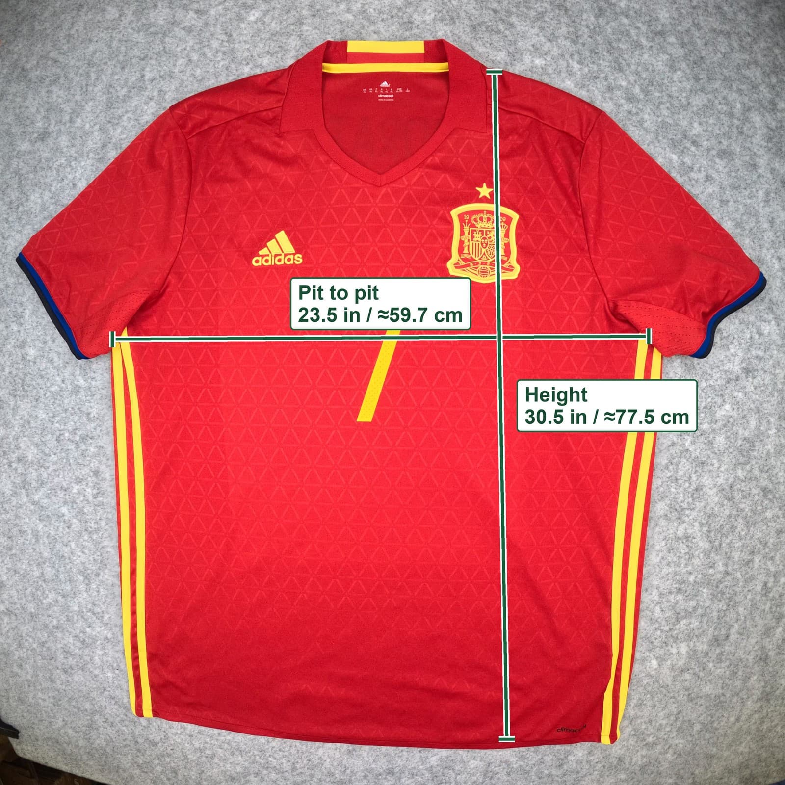 Spain Football Shirt Extra Large Red Home 2016 17 Adidas Morata 7 Soccer Jersey photo 3