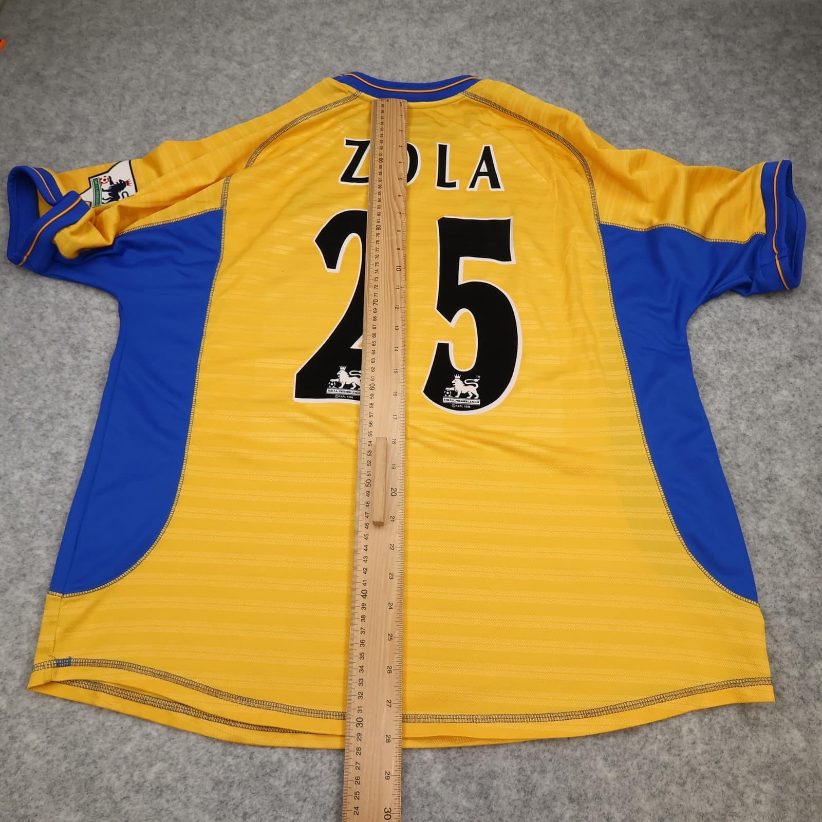 Vintage Chelsea Shirt Mens XL Yellow Away Umbro Zola 2000 2001 Soccer Jersey photo 13
