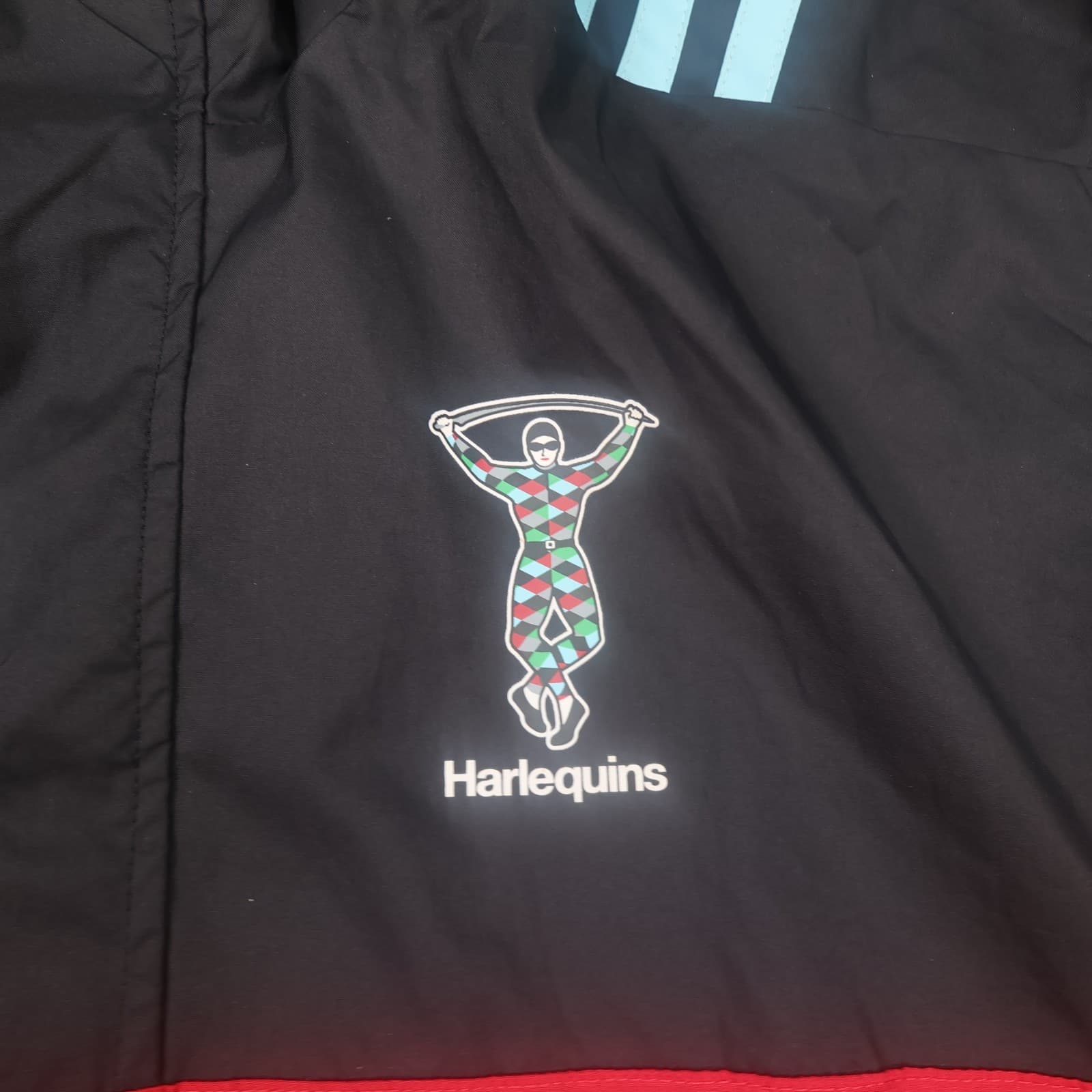 Harlequins Rugby Jacket Large Red Rain 2017 2018 Adidas Hooded 1/4 Zip photo 8