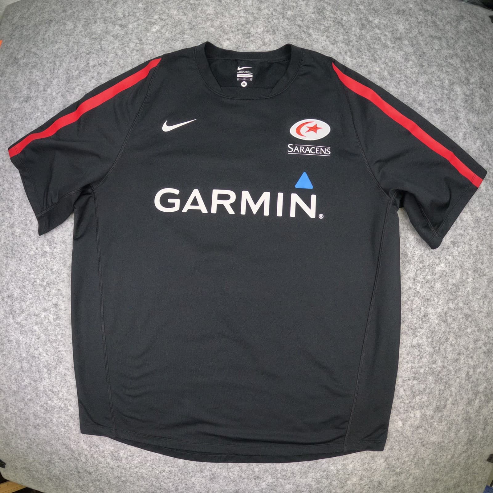 Saracens Rugby Shirt Extra Large Black Nike Short Sleeve Jersey