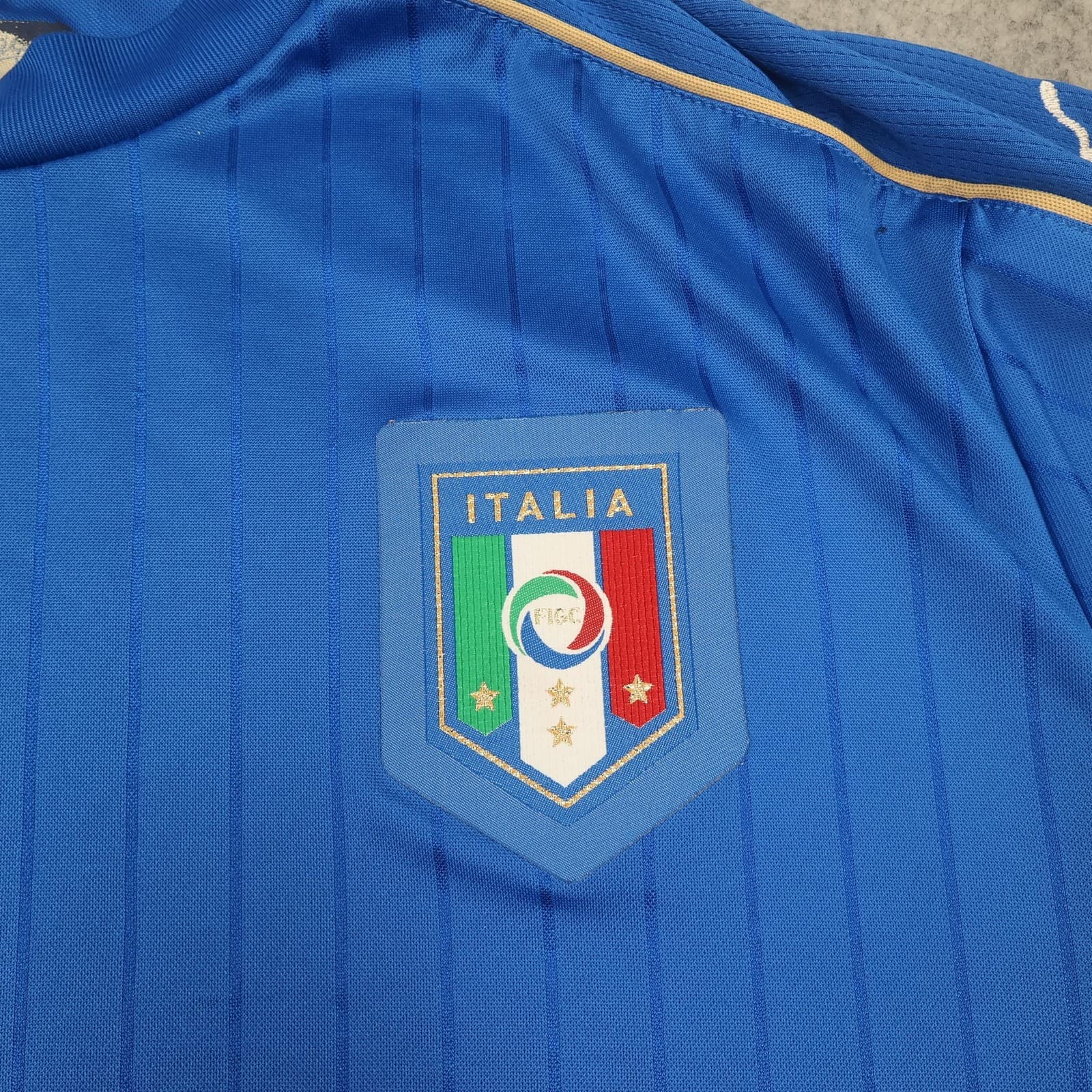 Italy Home Shirt Mens XL Blue 2016 2017 Puma Italia FIGC Badge Jersey Top photo 3