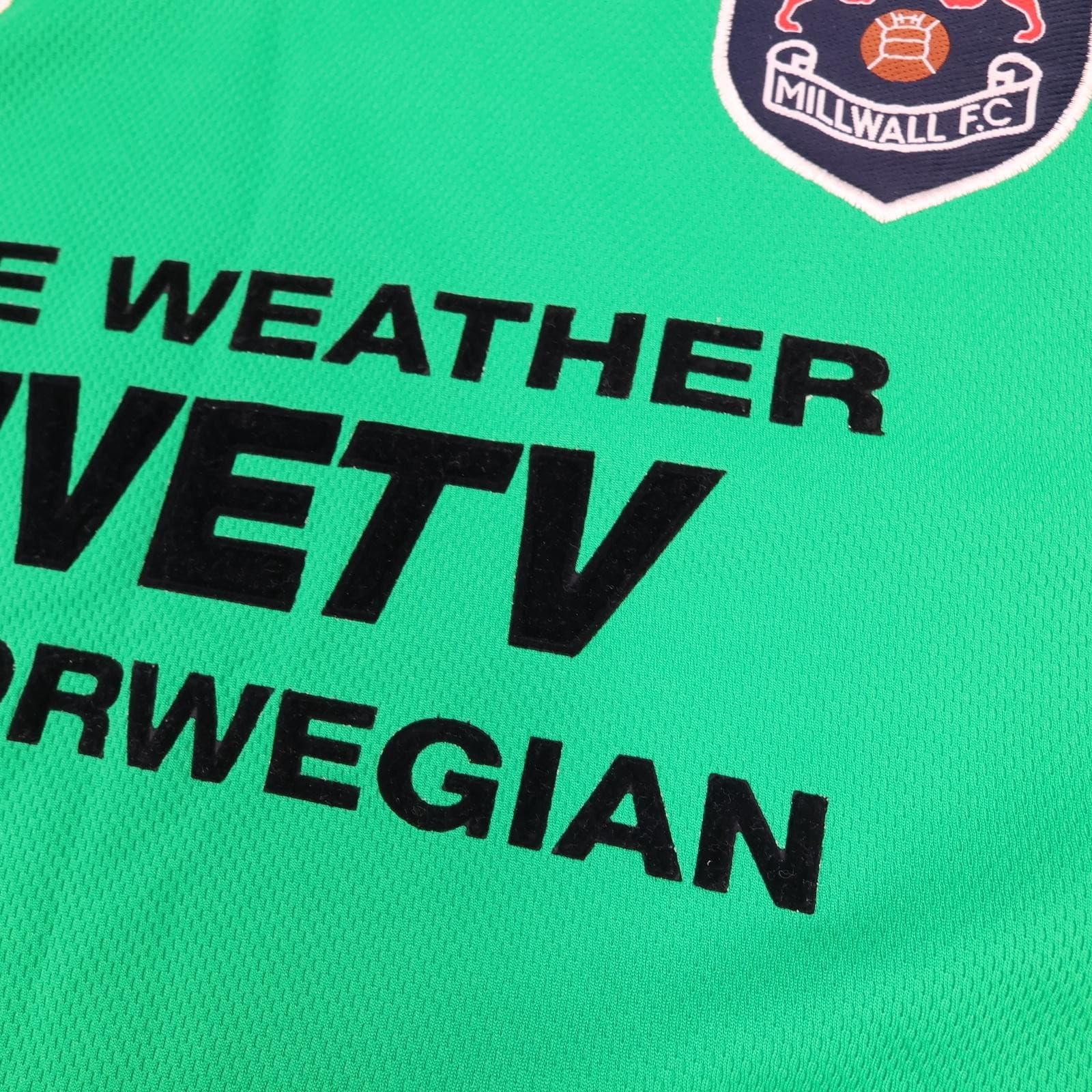 Vintage Millwall Goalkeeper Shirt Mens 2XL Green Asics LIVETV Norwegian 1998 99 photo 5