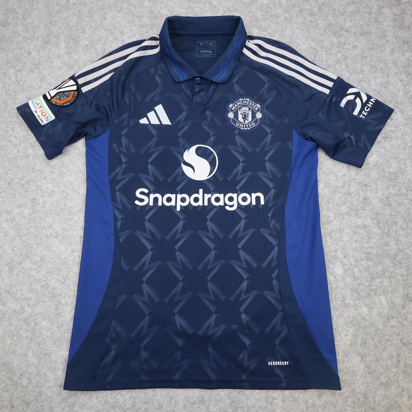 Manchester United Shirt Mens Medium Blue 3rd Kit 2024 2025 Adidas Snapdragon photo 2