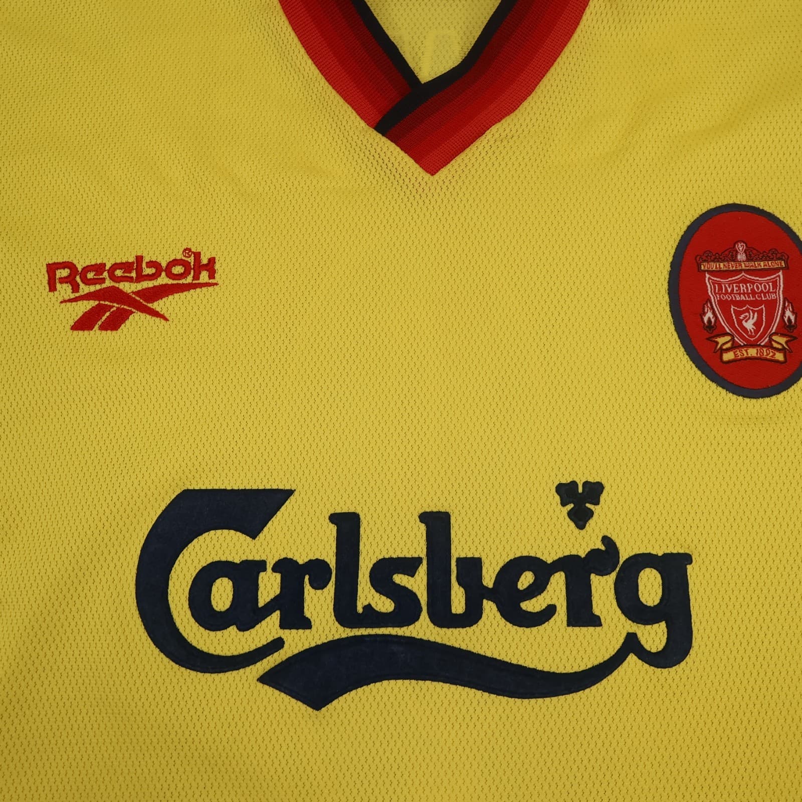 Vintage Liverpool Shirt 2XL Yellow Away Kit 1997 1999 Reebok Jersey 46/48 Fowler photo 5