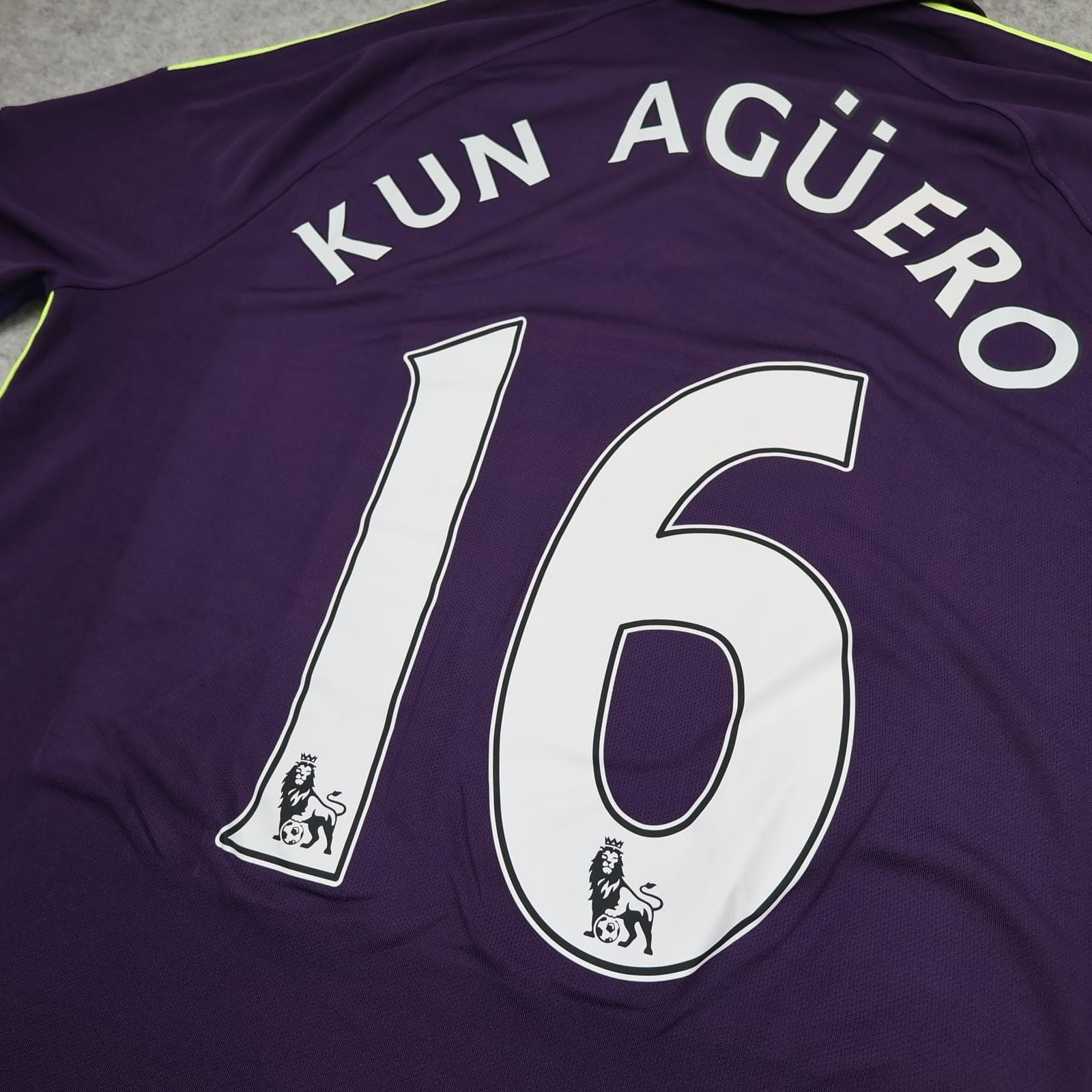 Manchester City Shirt Mens XL Purple 3rd Kit 2014 2015 Football Nike Aguero 16 photo 11