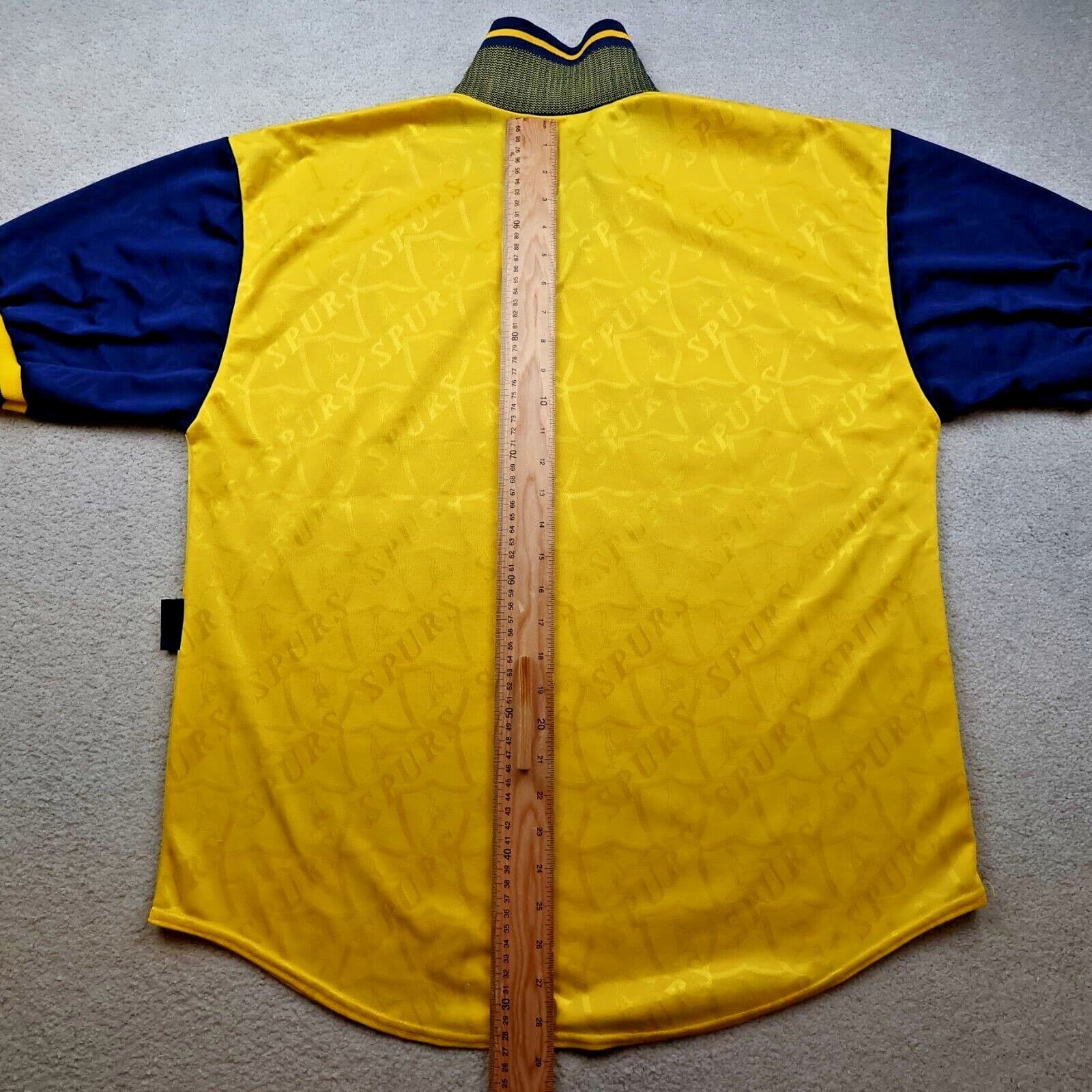 Vintage Tottenham Hotspur Shirt Large Yellow Third Kit 1995 1997 Soccer Jersey photo 9