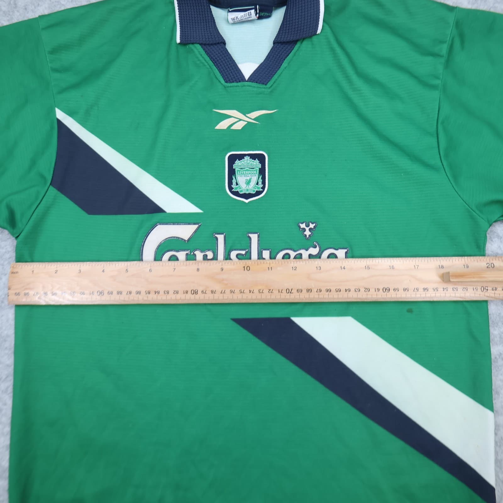 Vintage Liverpool Shirt Small Green Away Kit 1999 2000 Reebok 34/36" photo 12
