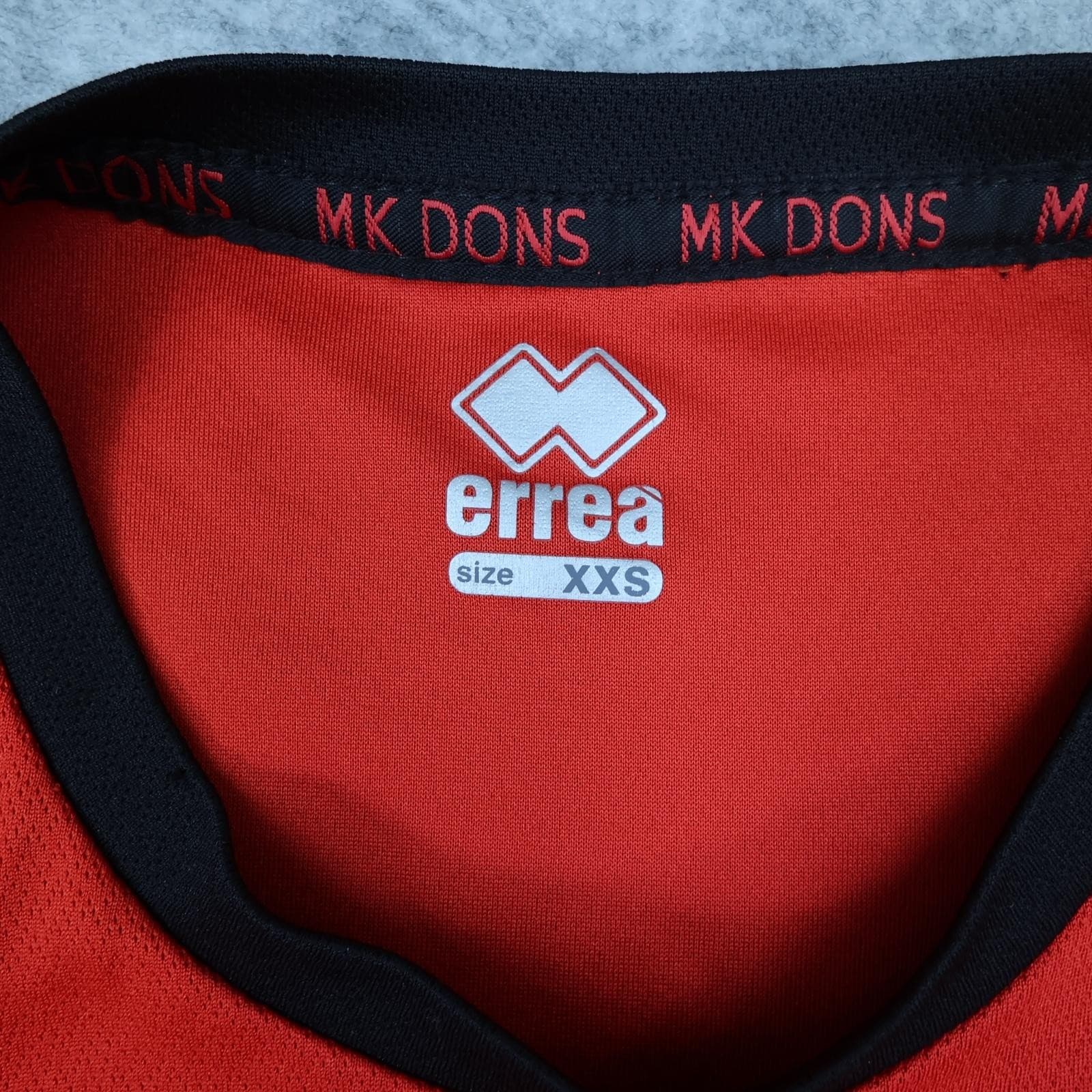 Milton Keynes Dons Shirt Youth XXS Red Away Football Errea Kit Shorts Set photo 6