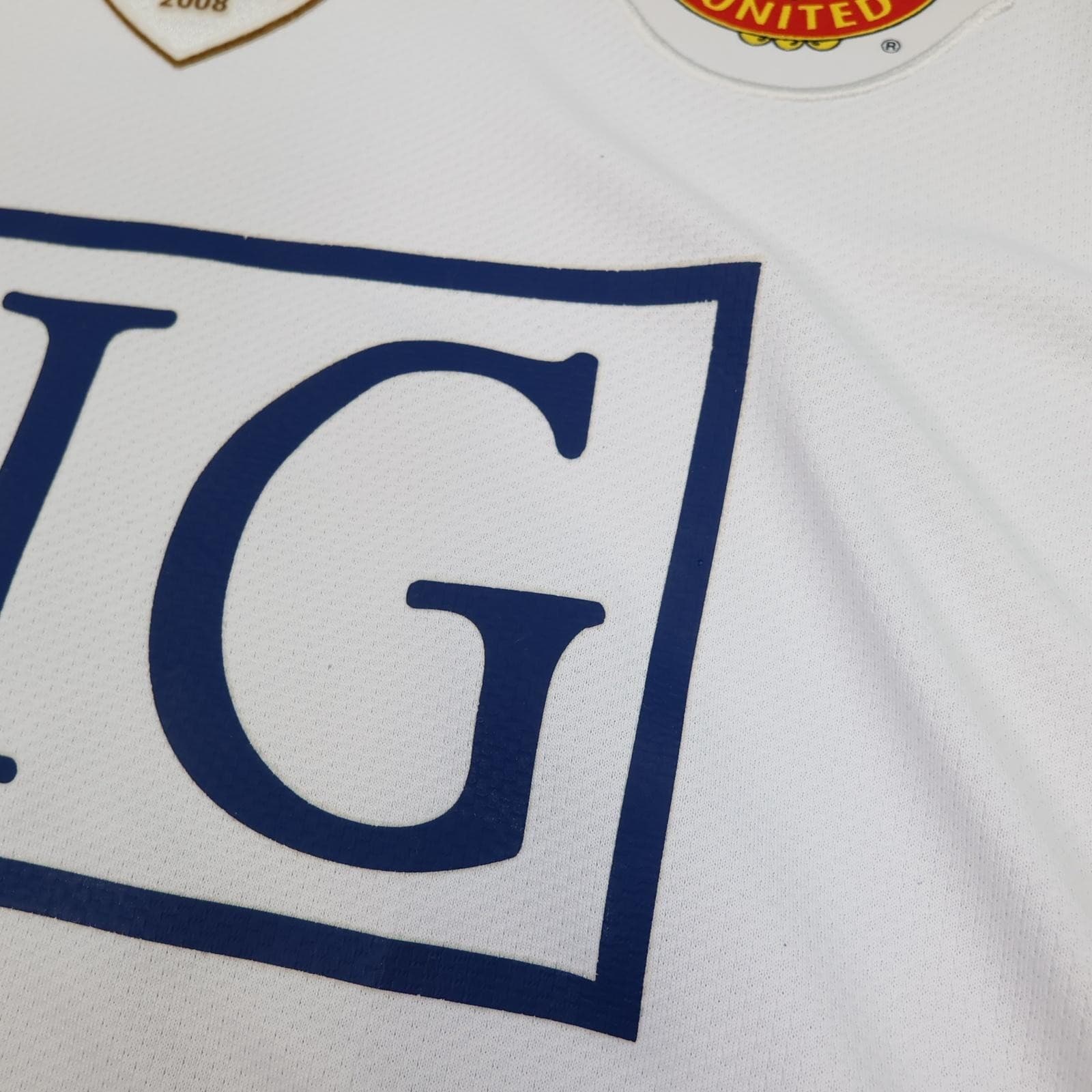 Manchester United Shirt Mens XL White Away 2008 2009 Football Nike AIG Ronaldo 7 photo 5