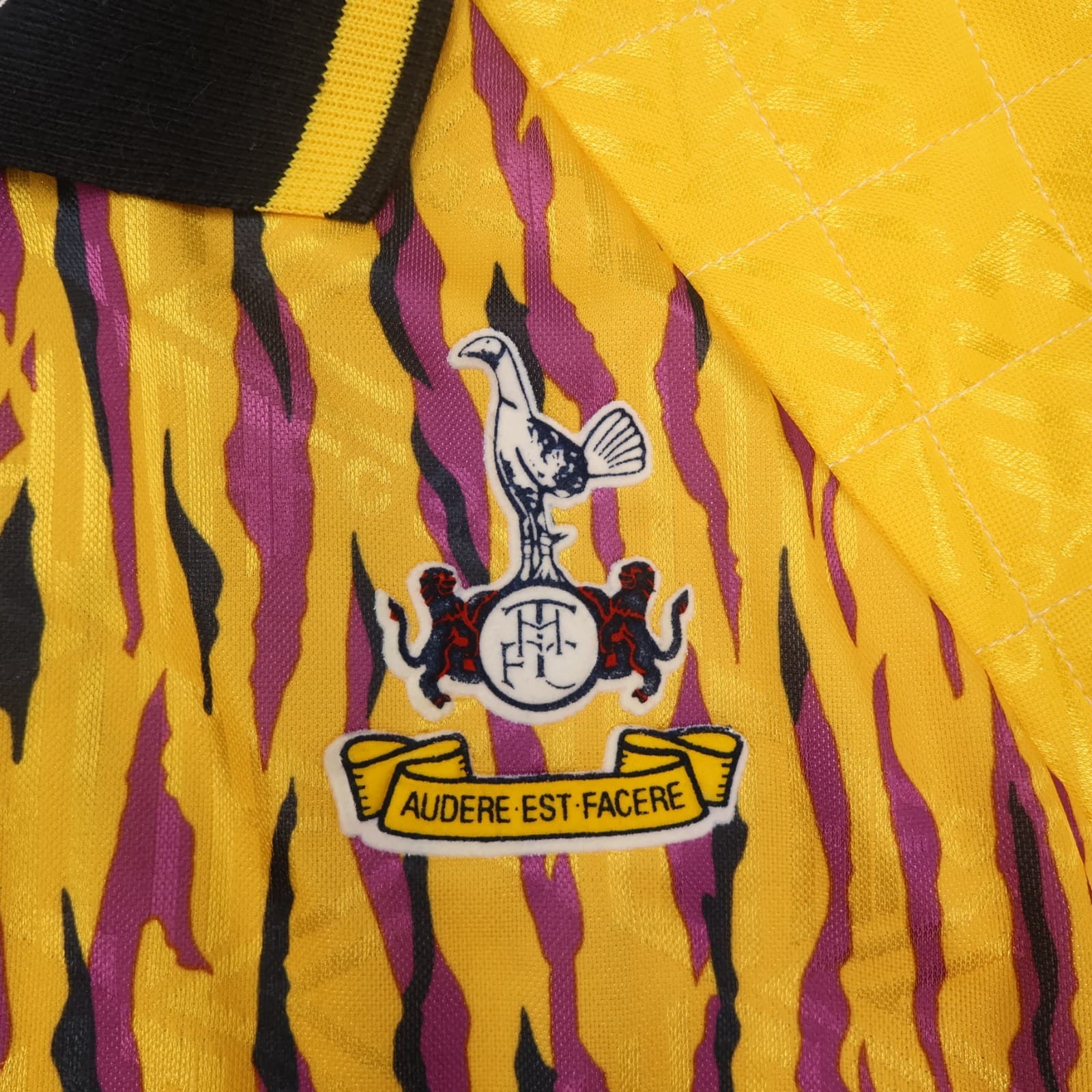 Vintage Tottenham Hotspur Shirt Small Yellow GoalKeeper Kit 1991 1993 Umbro 90s photo 3